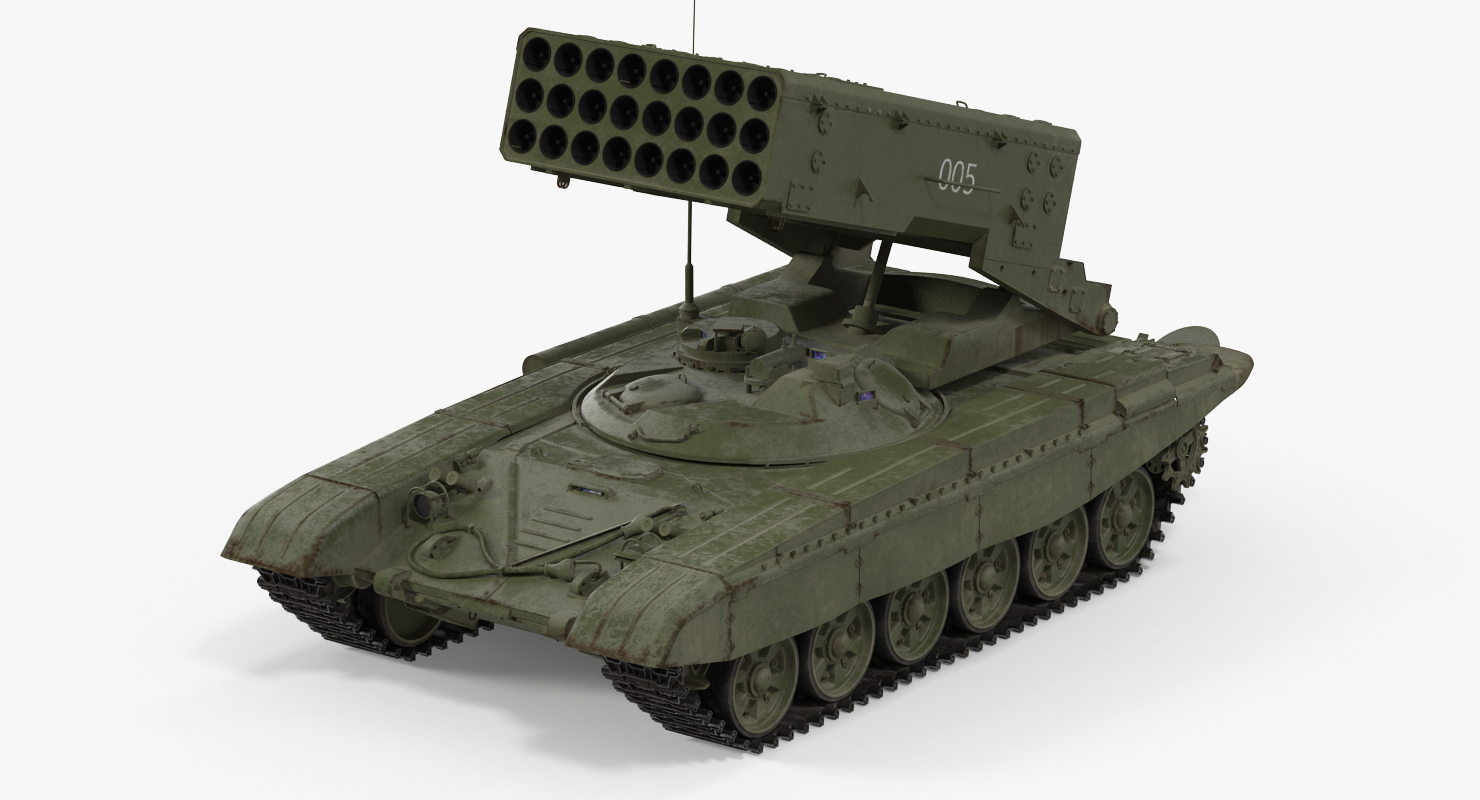 3D Russian Multiple Rocket Launcher TOS 1A Rigged