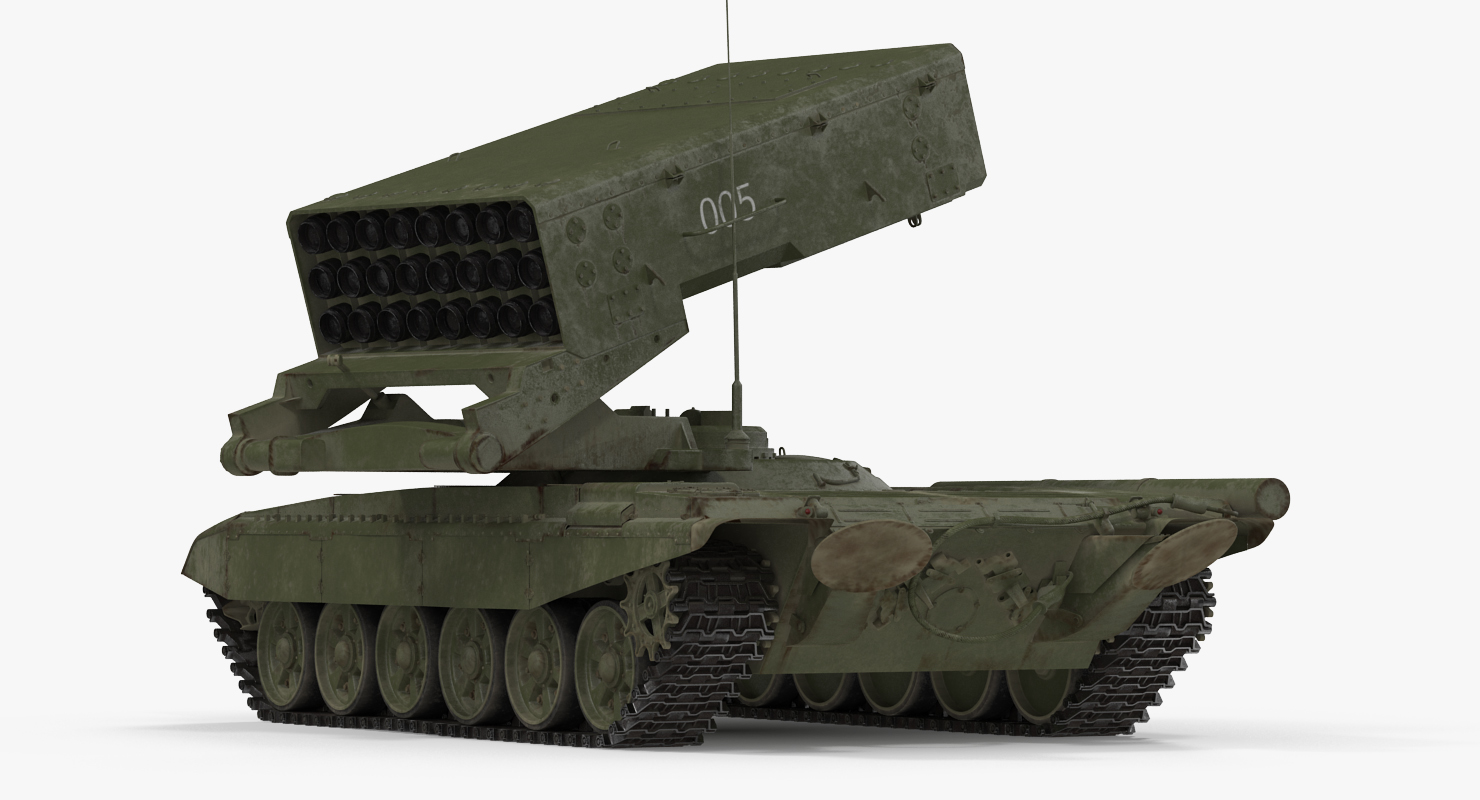 3D Russian Multiple Rocket Launcher TOS 1A Rigged
