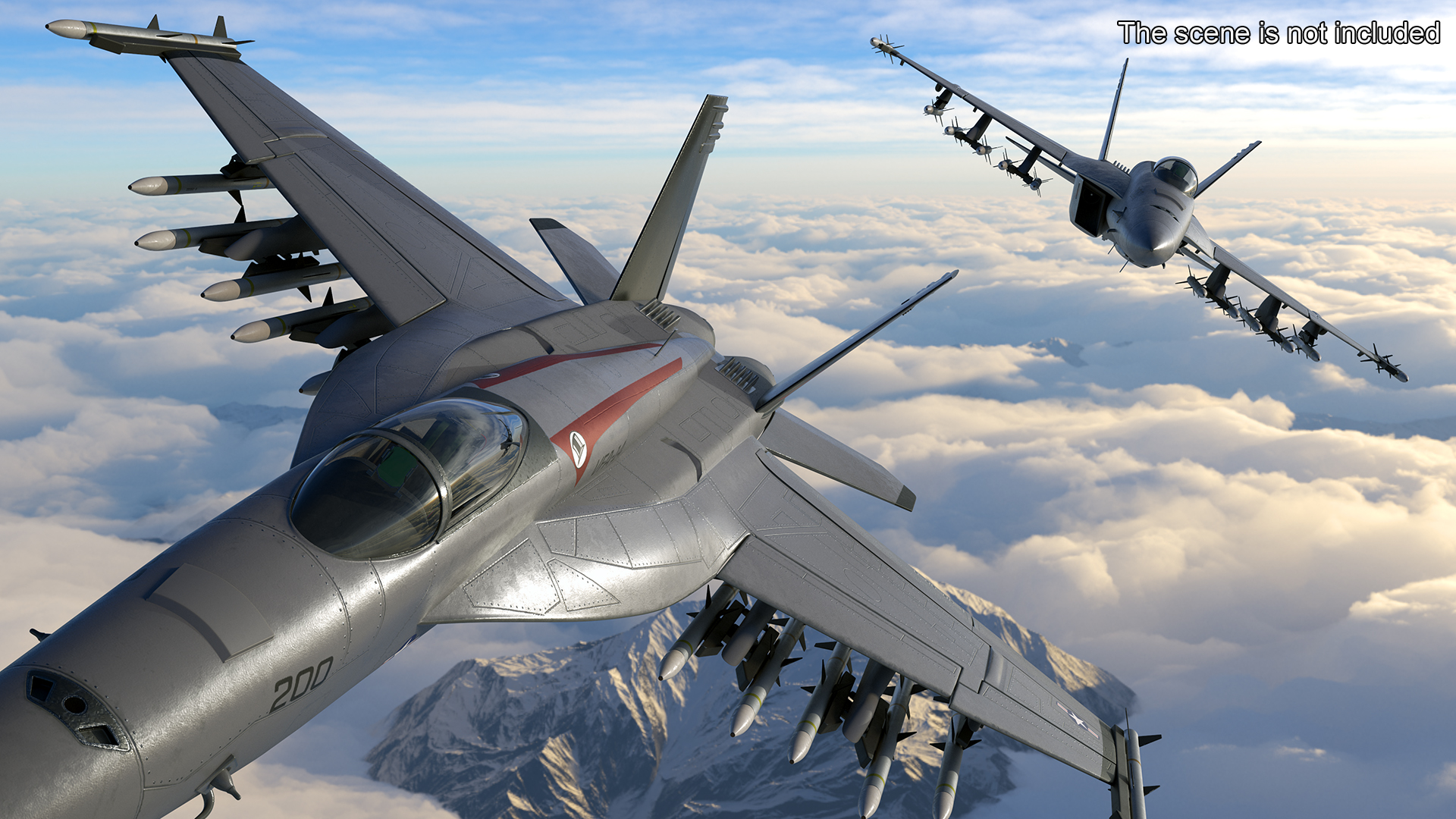 3D Fighter FA 18E Tophatters Rigged for Cinema 4D