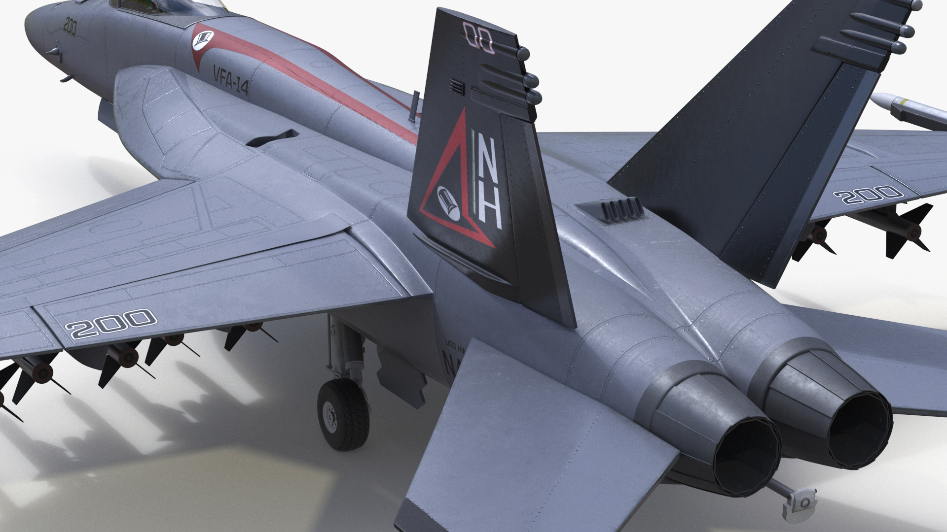 3D Fighter FA 18E Tophatters Rigged for Cinema 4D