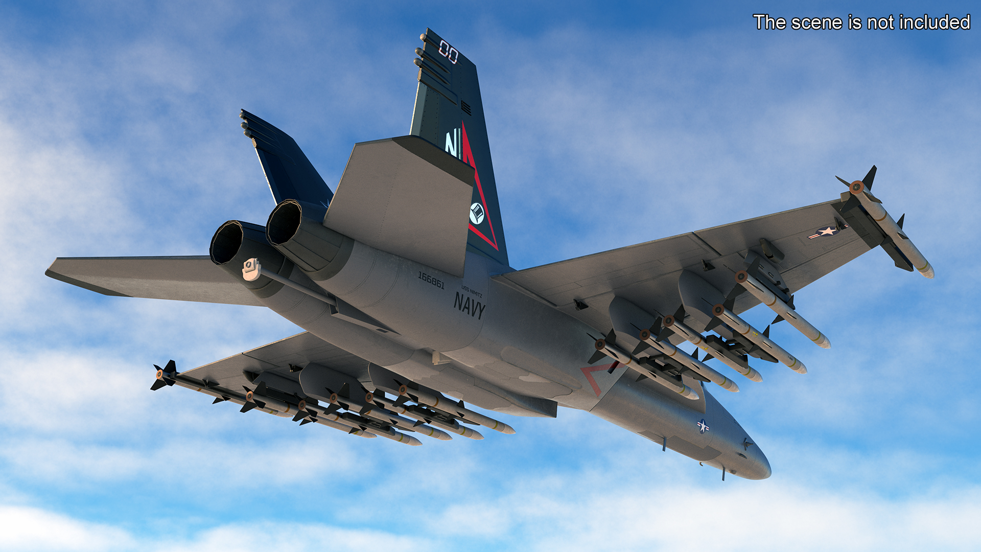 3D Fighter FA 18E Tophatters Rigged for Cinema 4D