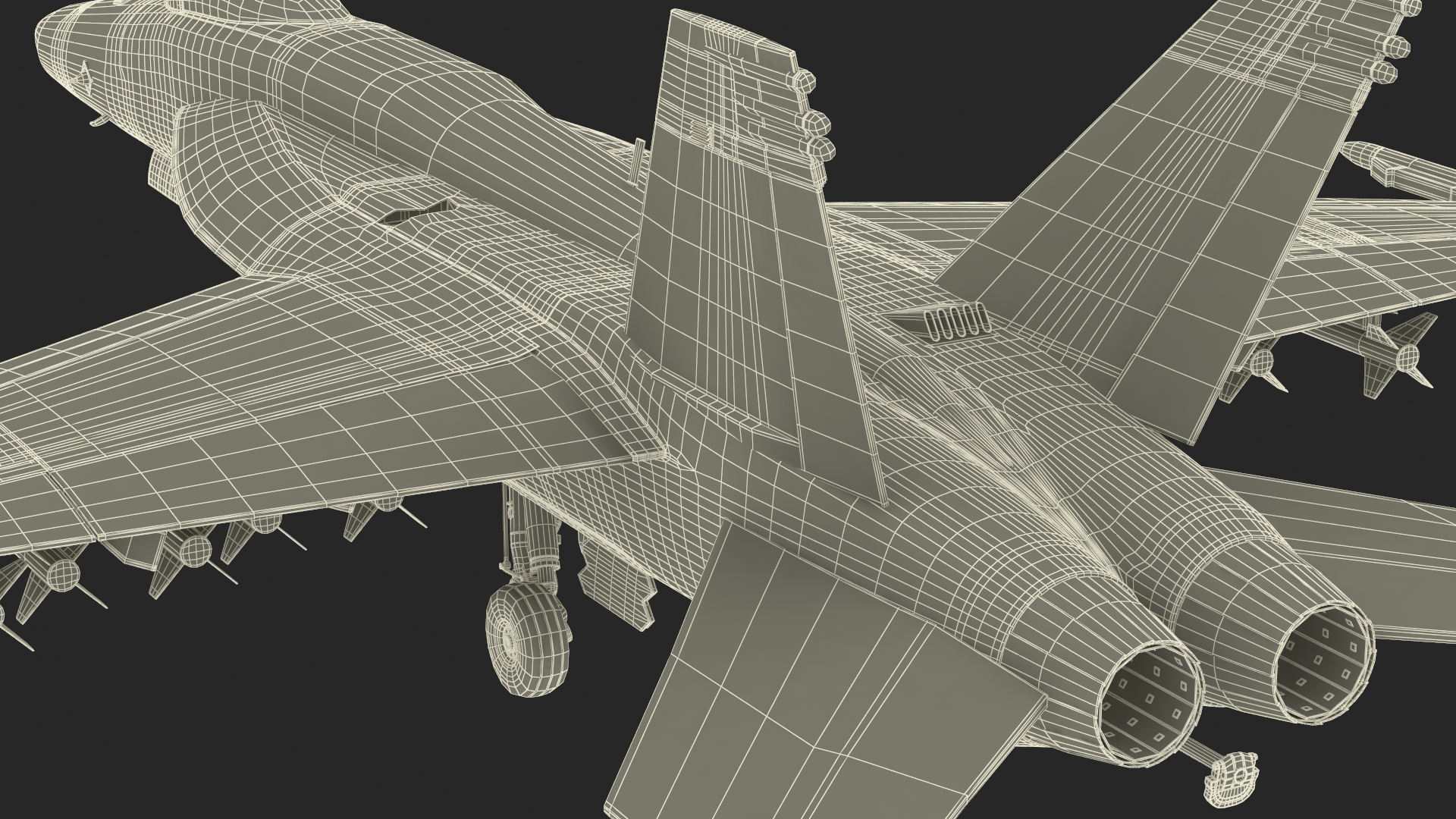 3D Fighter FA 18E Tophatters Rigged for Cinema 4D