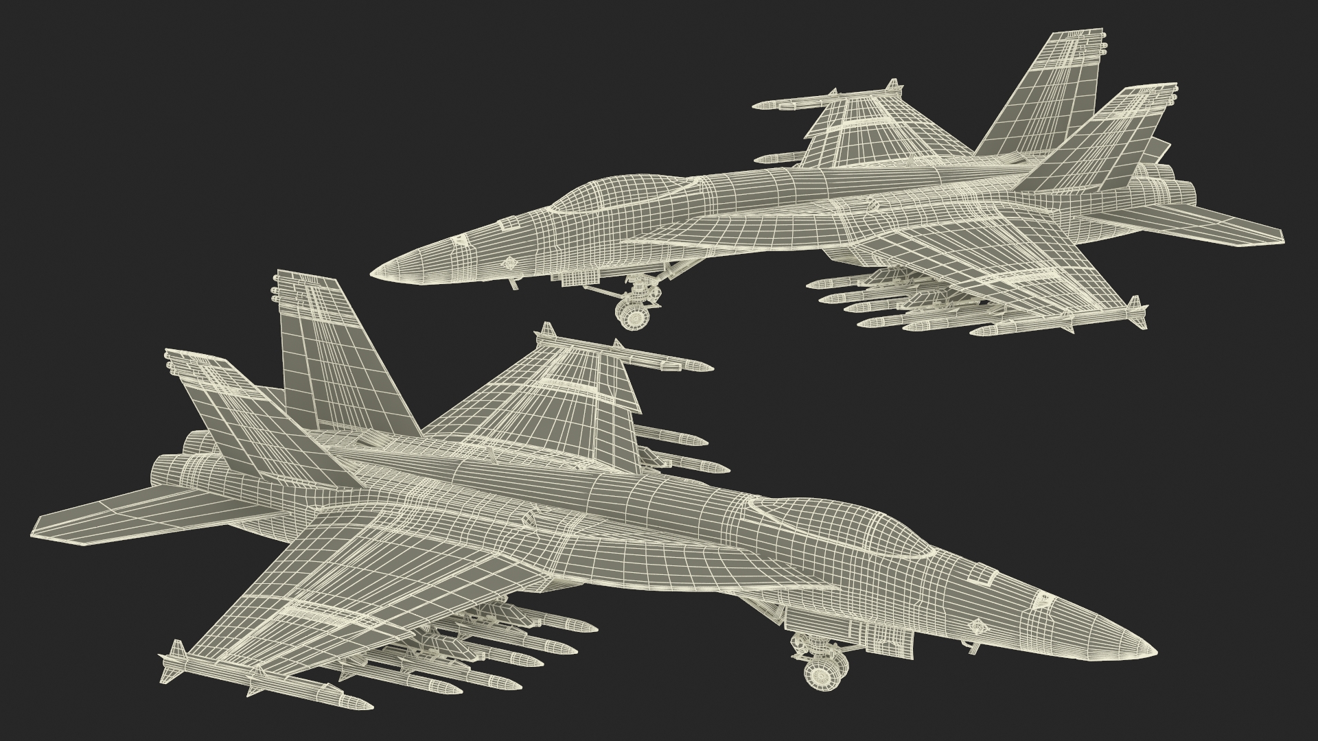3D Fighter FA 18E Tophatters Rigged for Cinema 4D