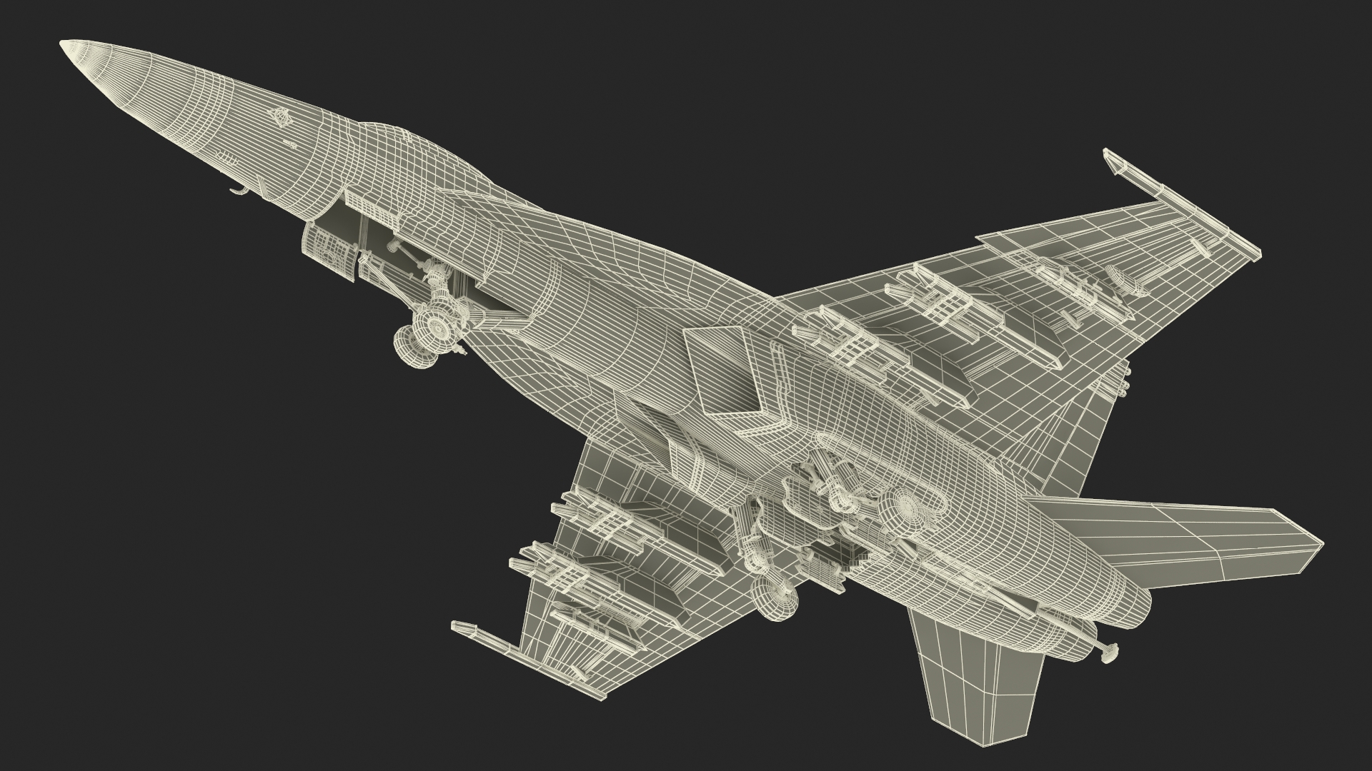 3D Fighter FA 18E Tophatters Rigged for Cinema 4D