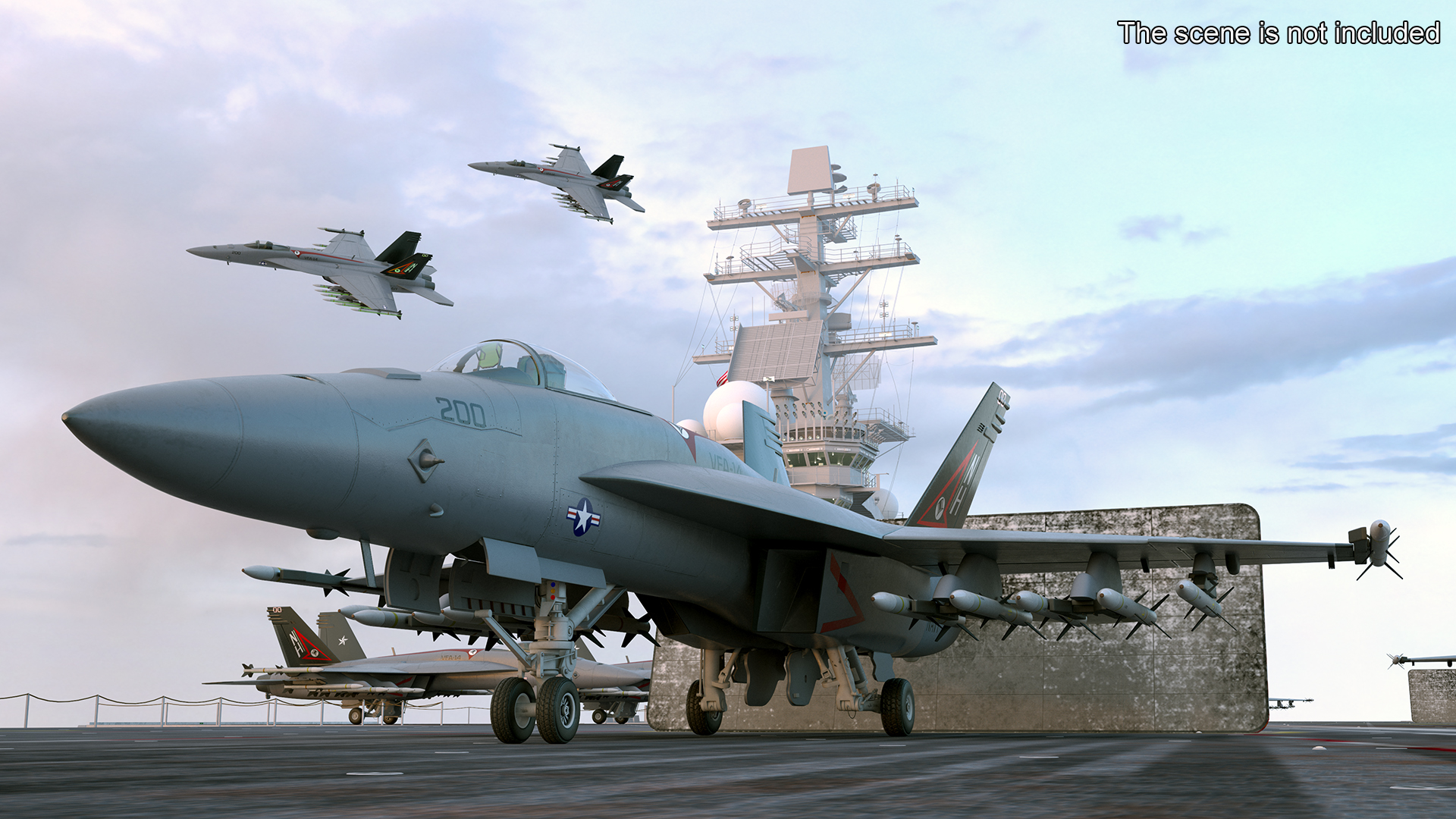 3D Fighter FA 18E Tophatters Rigged for Cinema 4D