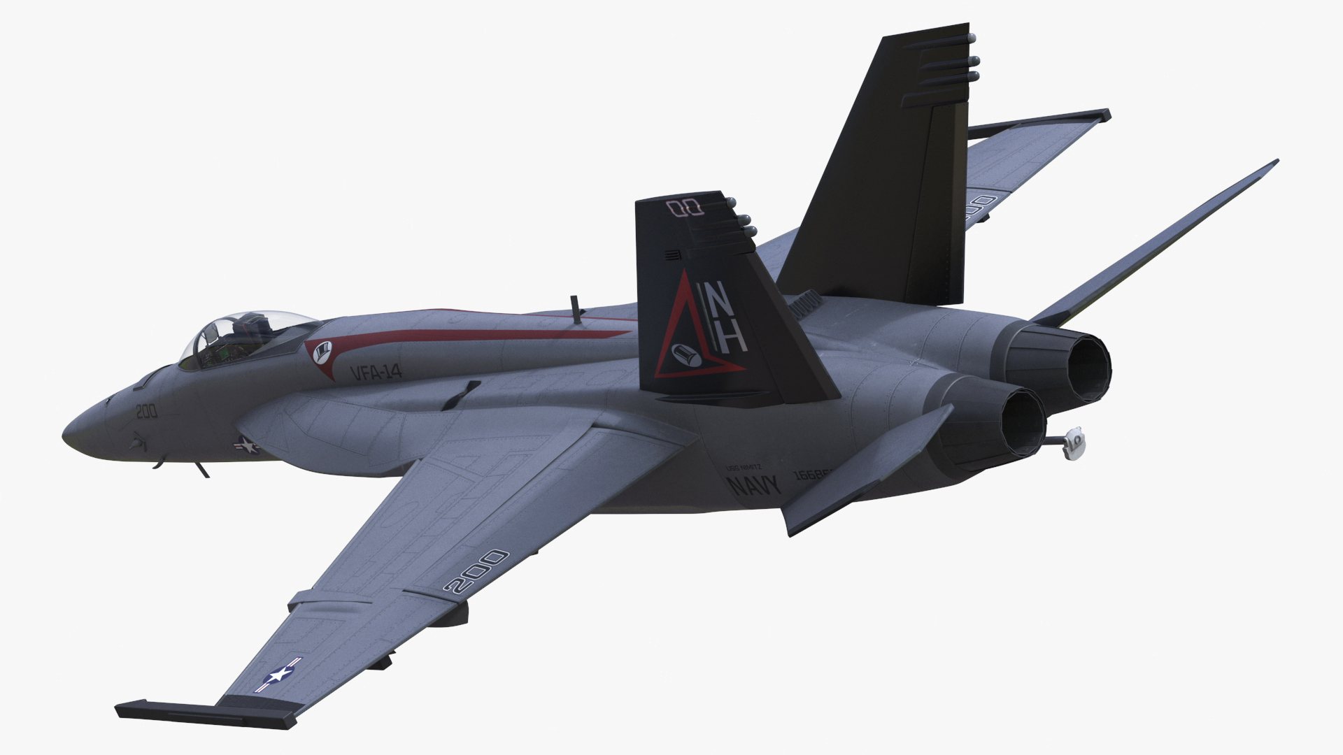 3D Fighter FA 18E Tophatters Rigged for Cinema 4D