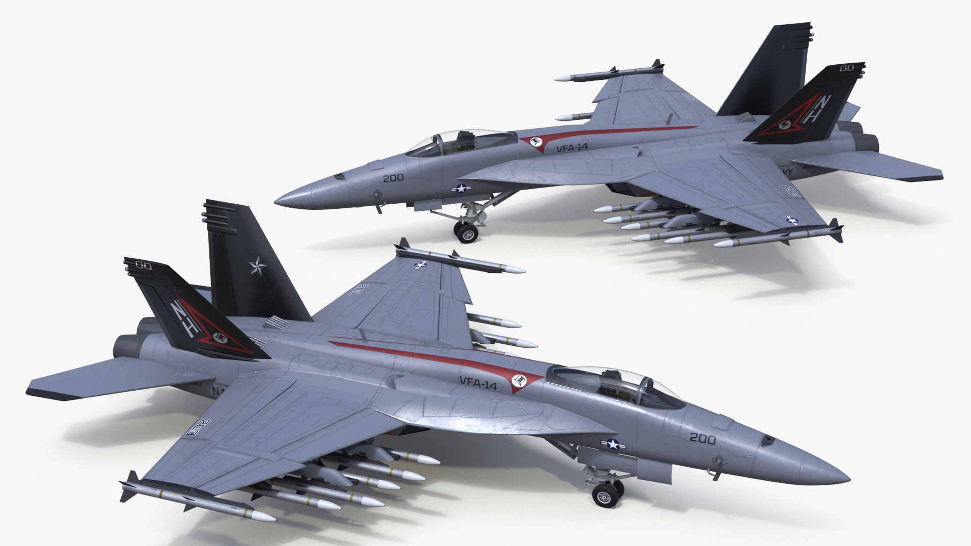 3D Fighter FA 18E Tophatters Rigged for Cinema 4D
