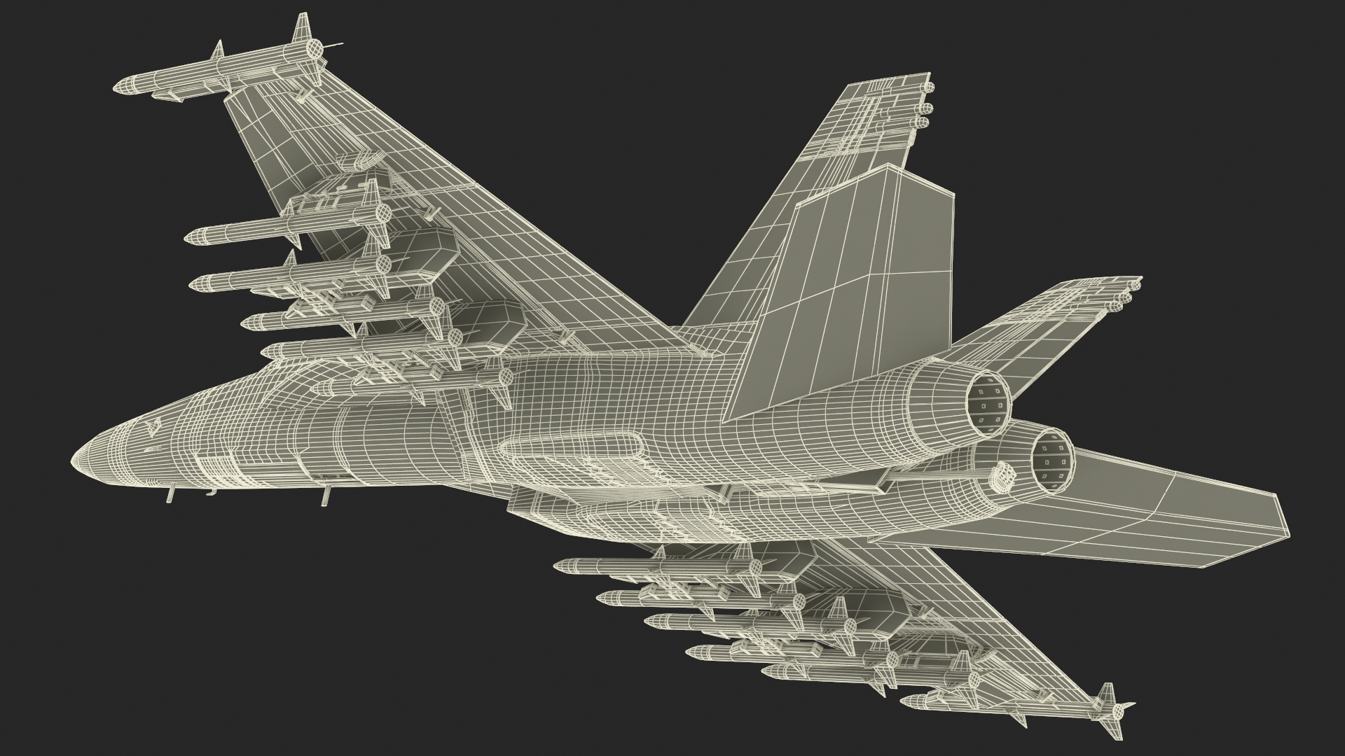 3D Fighter FA 18E Tophatters Rigged for Cinema 4D