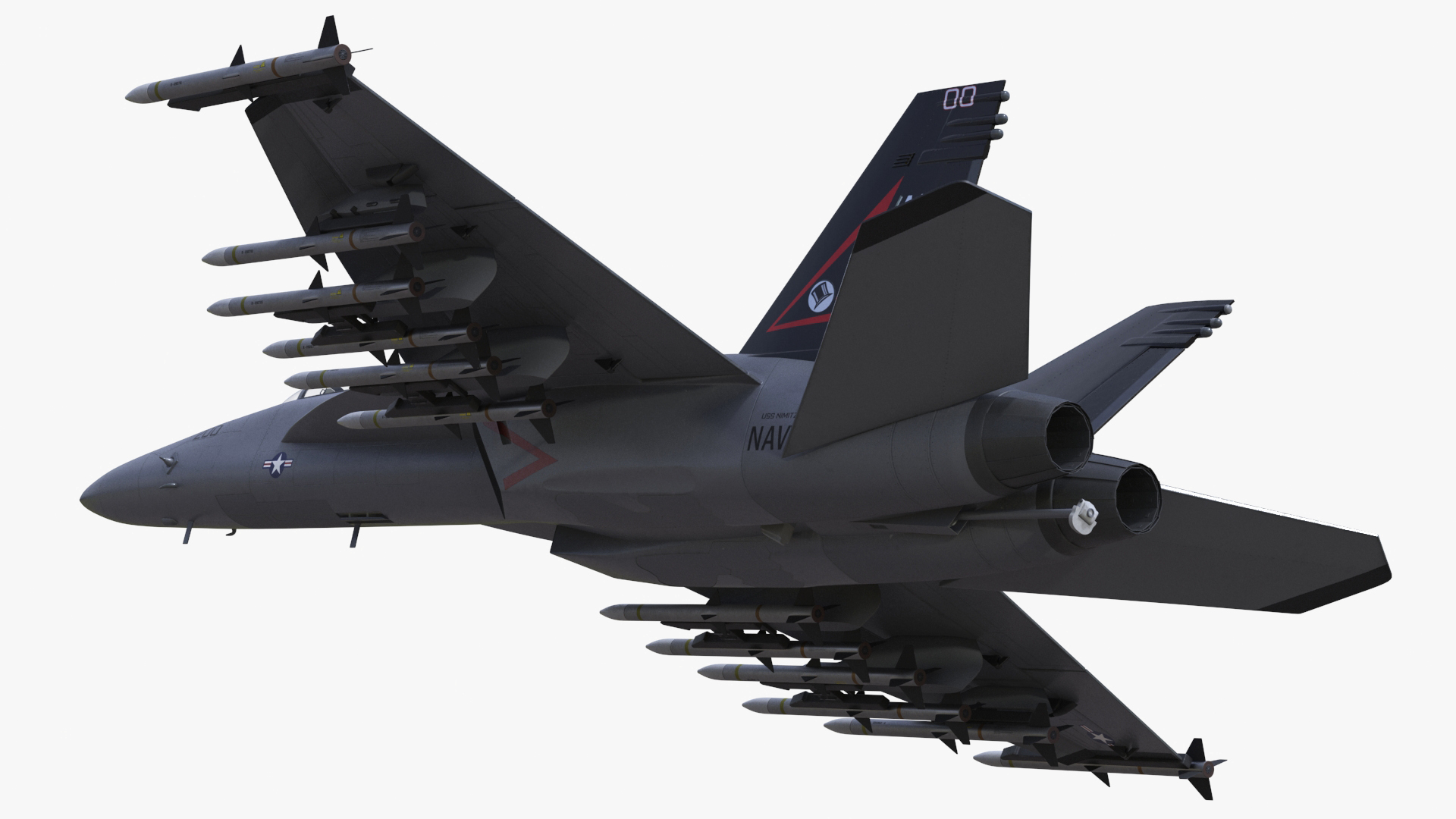 3D Fighter FA 18E Tophatters Rigged for Cinema 4D