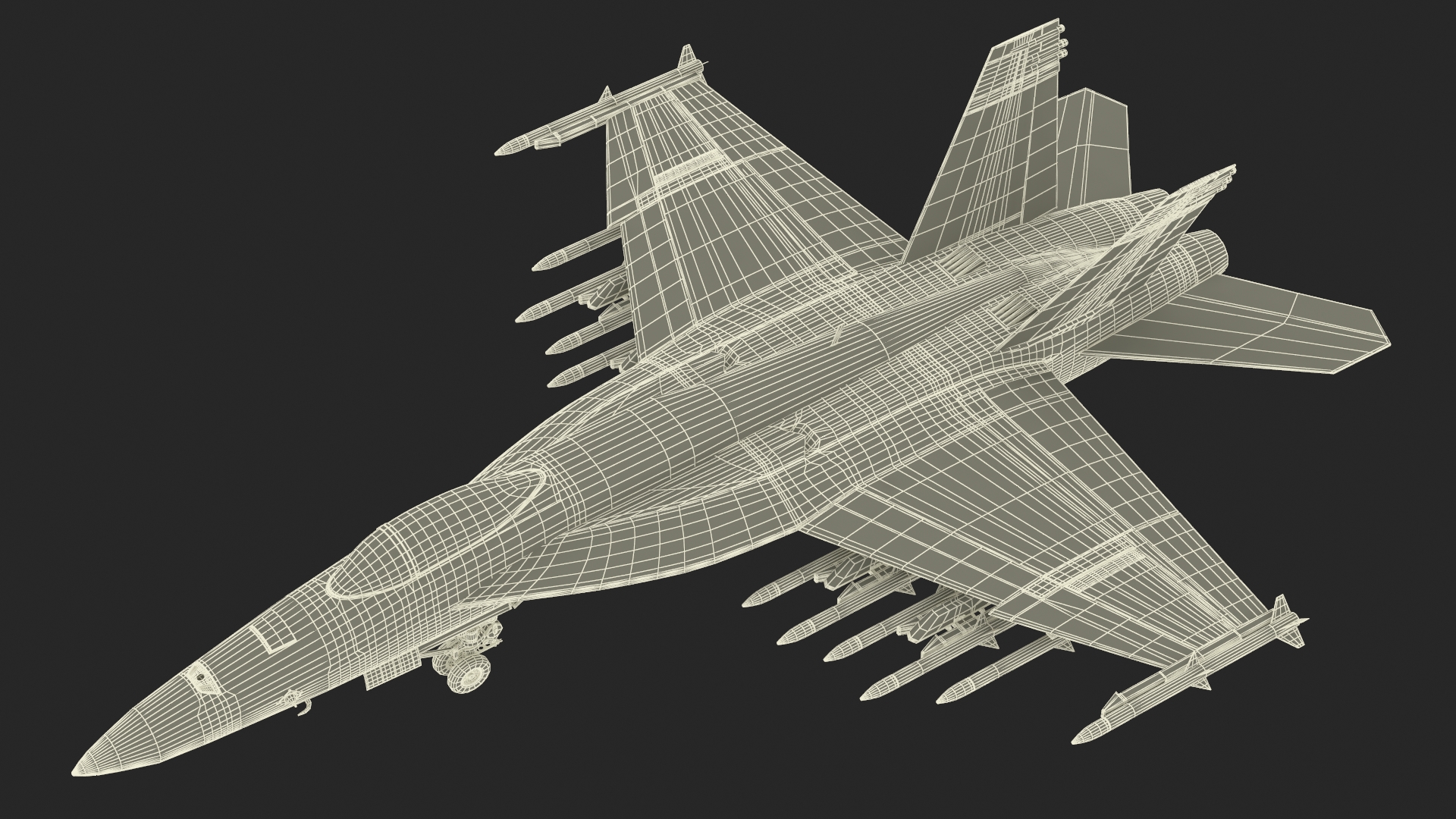 3D Fighter FA 18E Tophatters Rigged for Cinema 4D