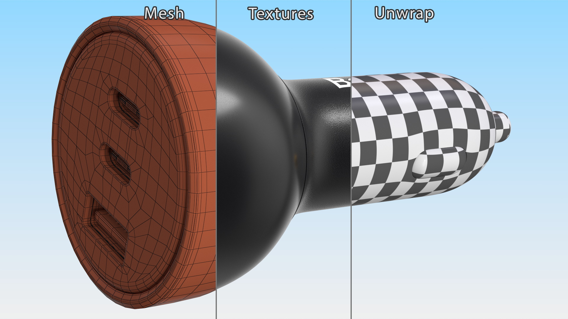 Baseus USB Type C Car Charger 3D model