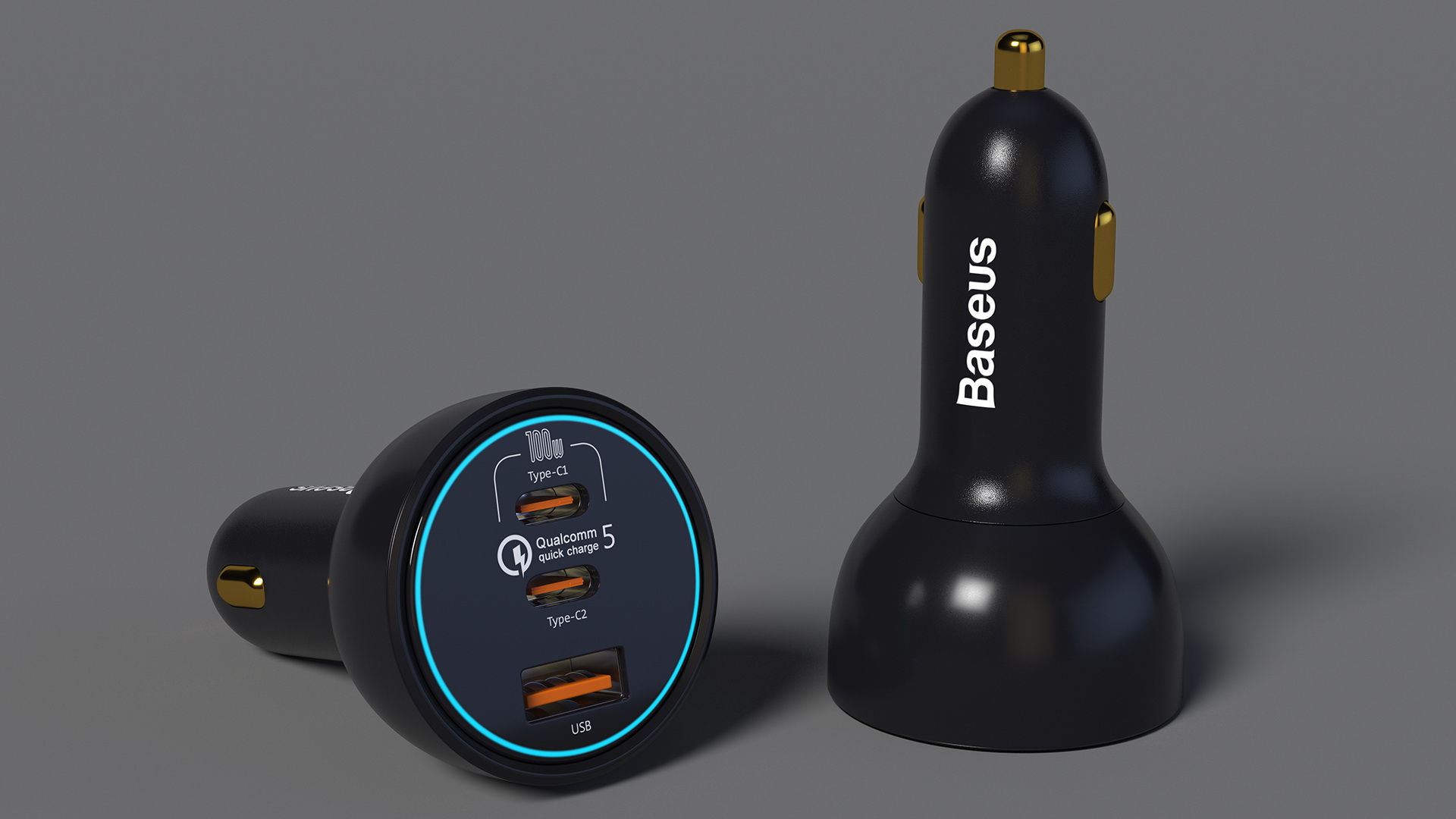 Baseus USB Type C Car Charger 3D model
