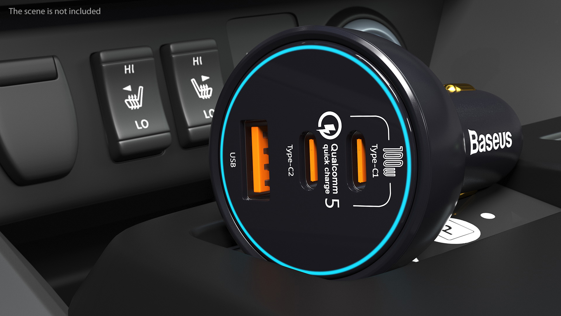 Baseus USB Type C Car Charger 3D model