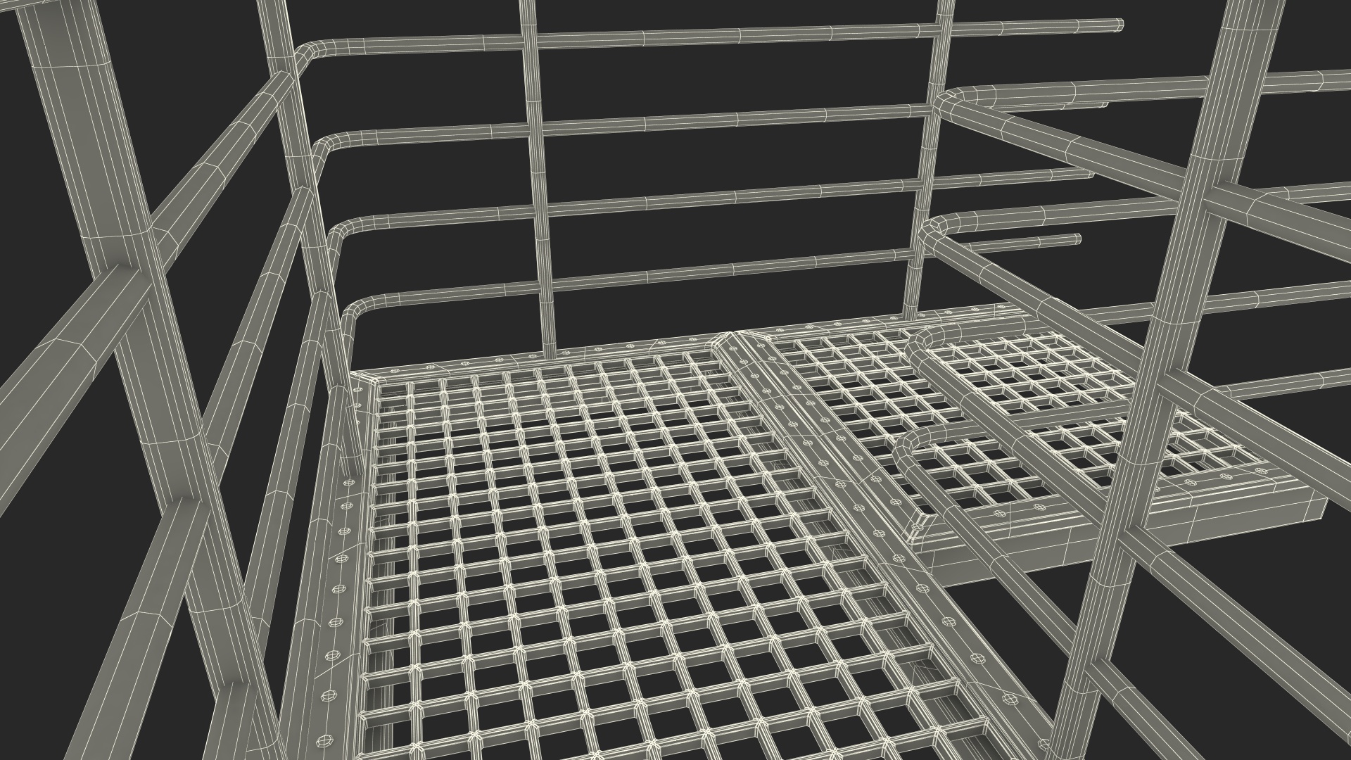 3D model Industrial Catwalk Long Corner