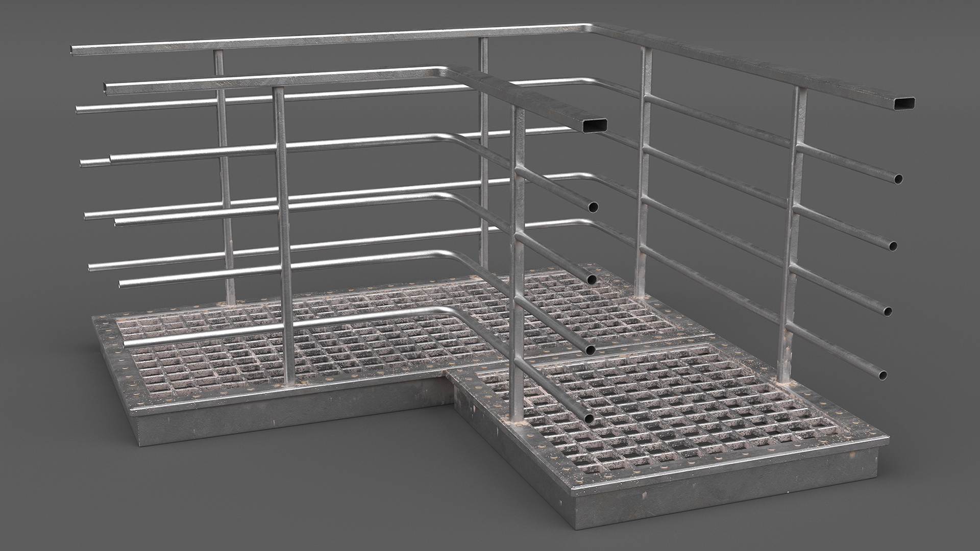 3D model Industrial Catwalk Long Corner