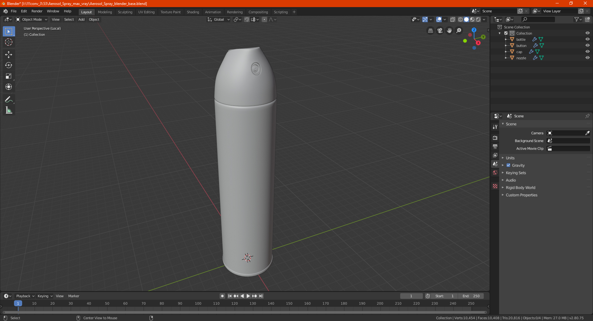 Air Freshener Aerosol Spray 3D