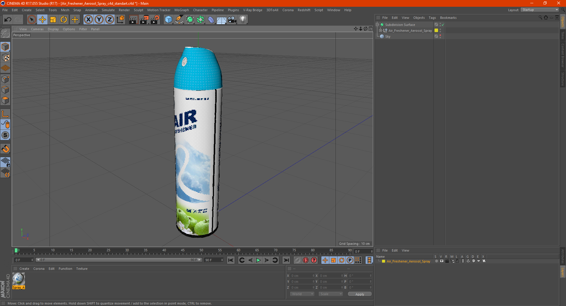 Air Freshener Aerosol Spray 3D