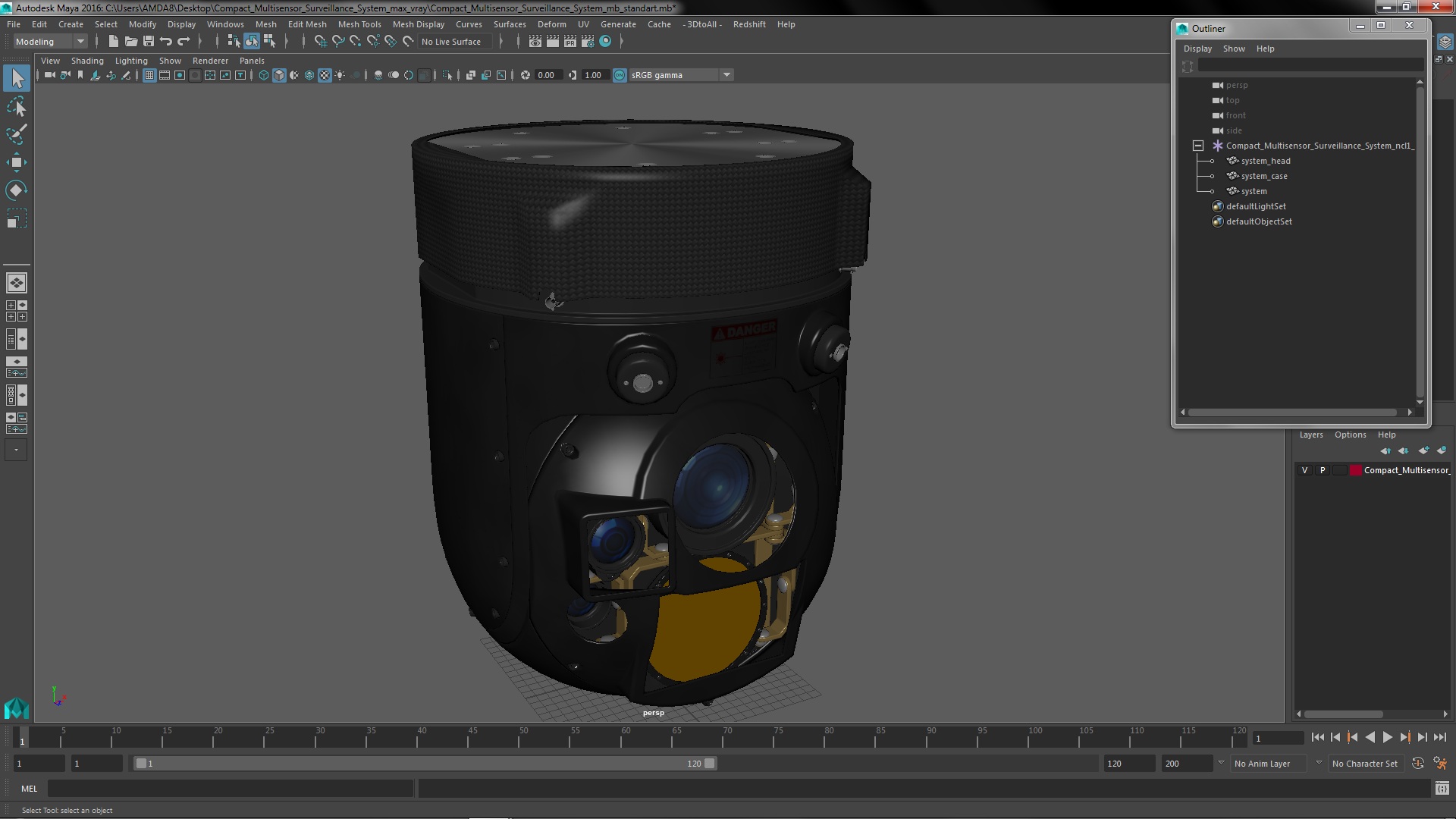 Compact Multisensor Surveillance System 3D model