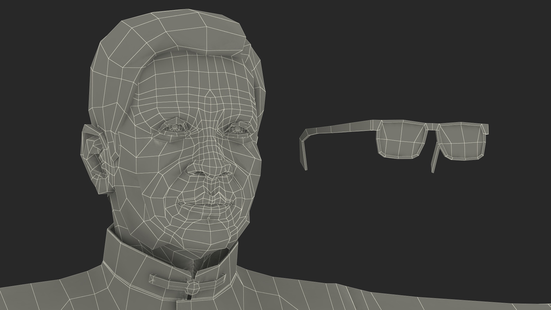 3D Chinese Elderly Man Traditional Style Rigged for Maya model