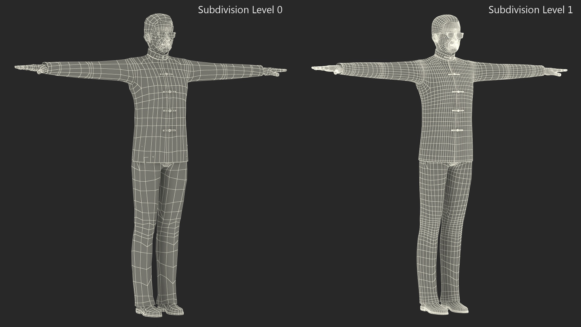 3D Chinese Elderly Man Traditional Style Rigged for Maya model