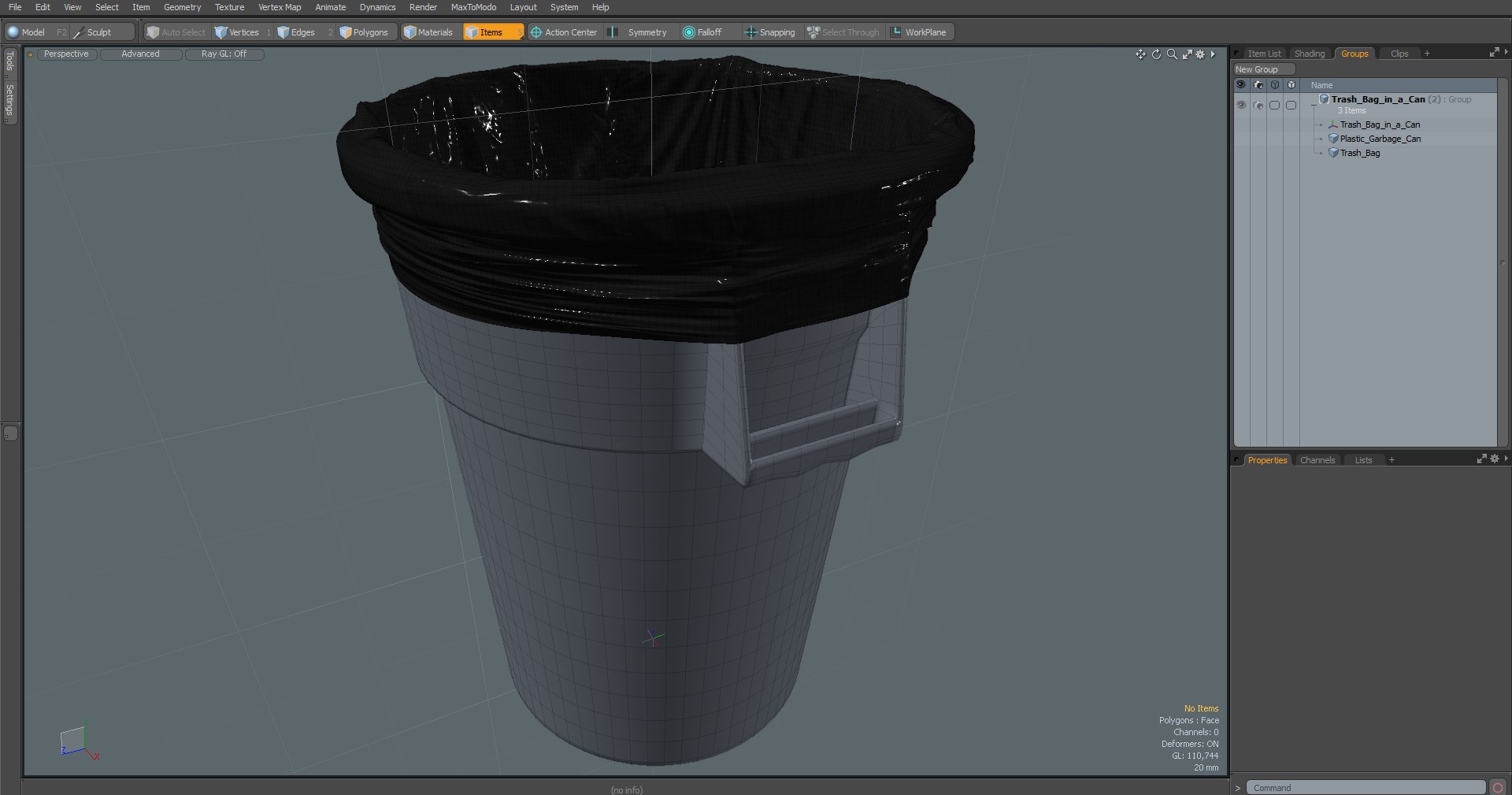 3D Trash Bag in a Can model