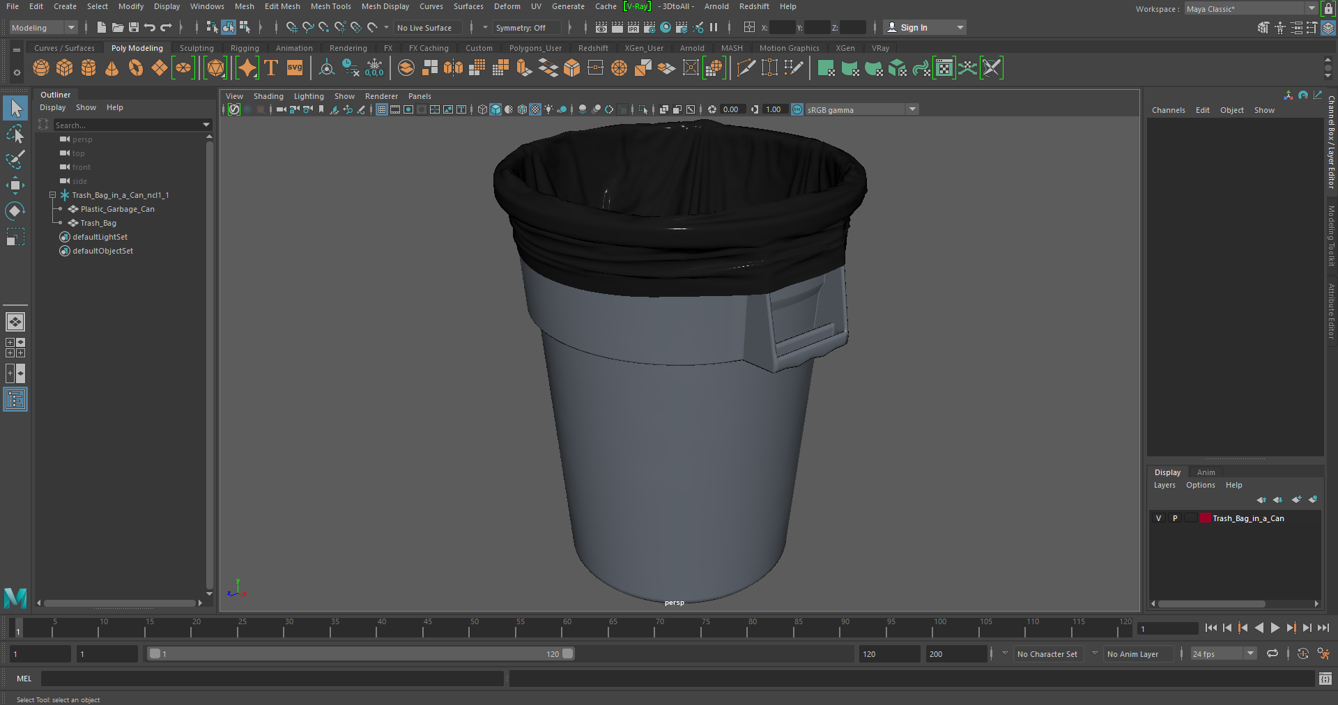 3D Trash Bag in a Can model