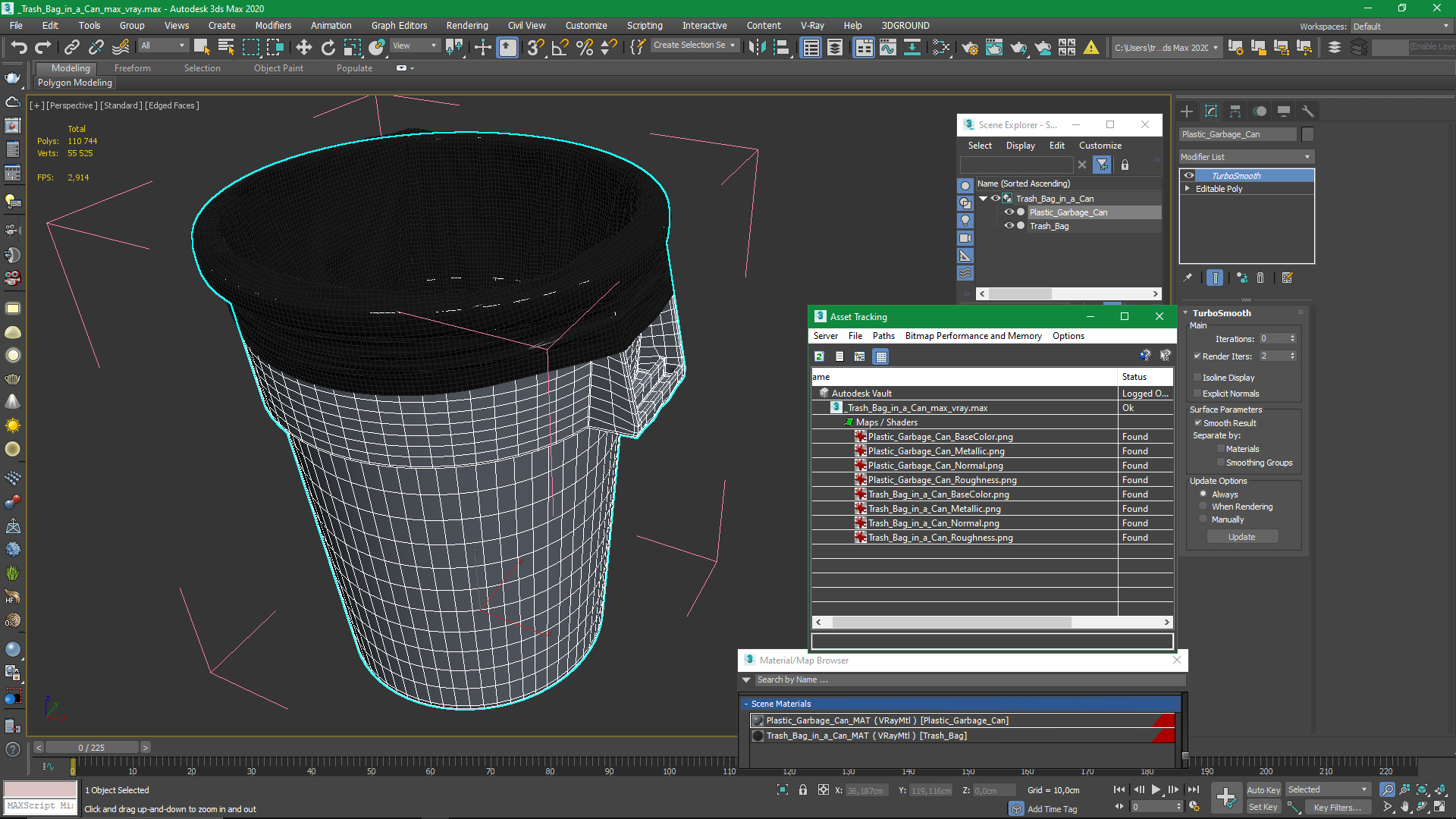 3D Trash Bag in a Can model