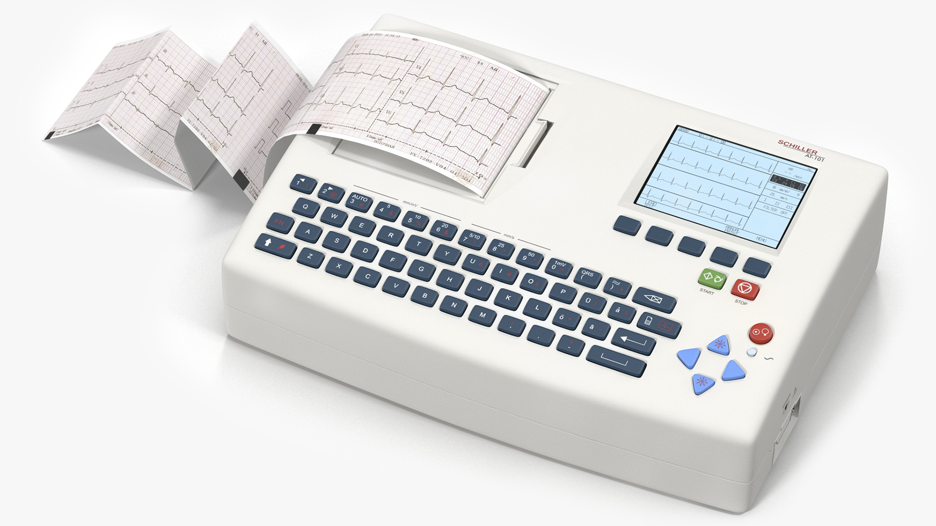 3D model ECG Machine with Printout