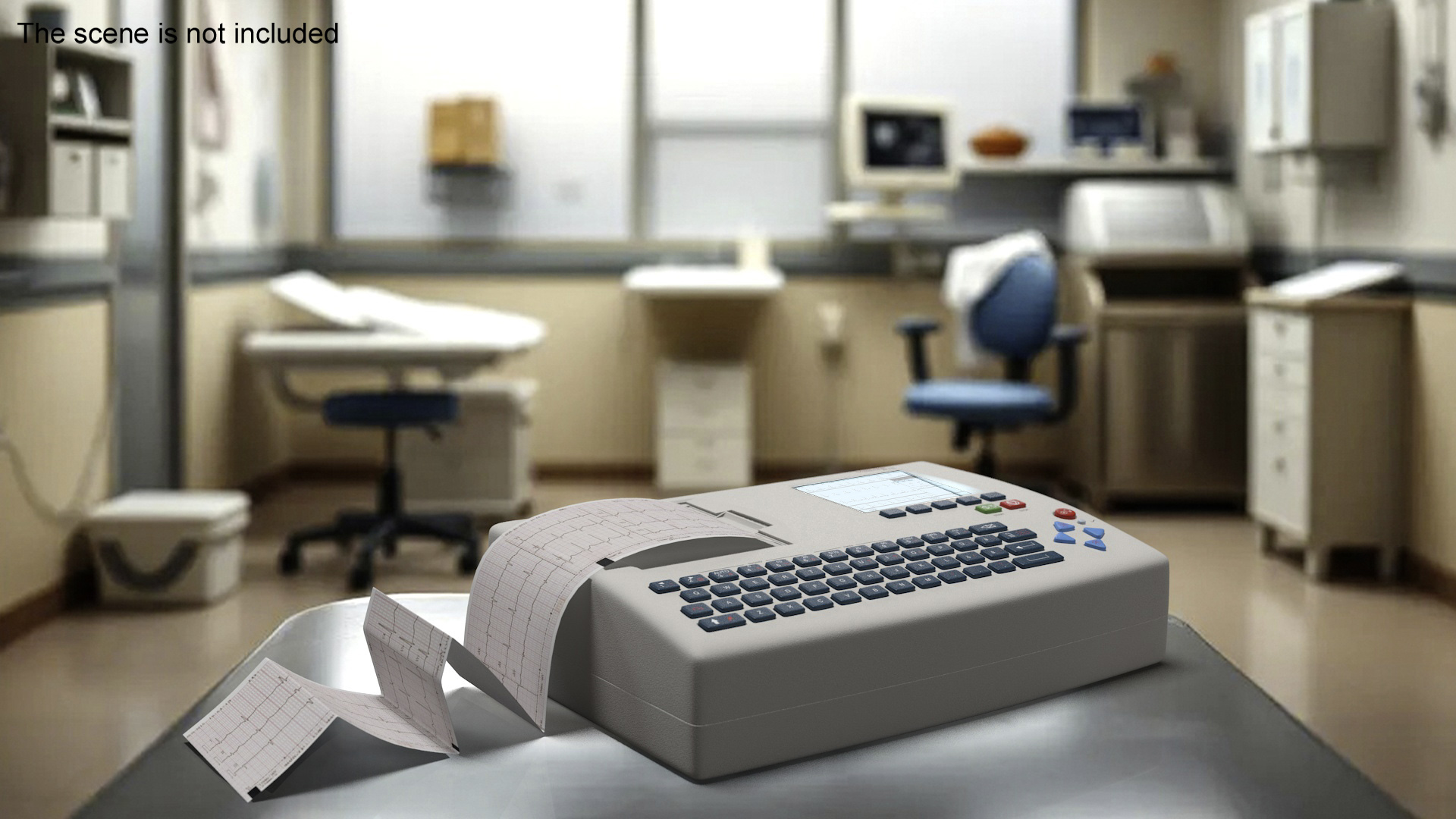 3D model ECG Machine with Printout