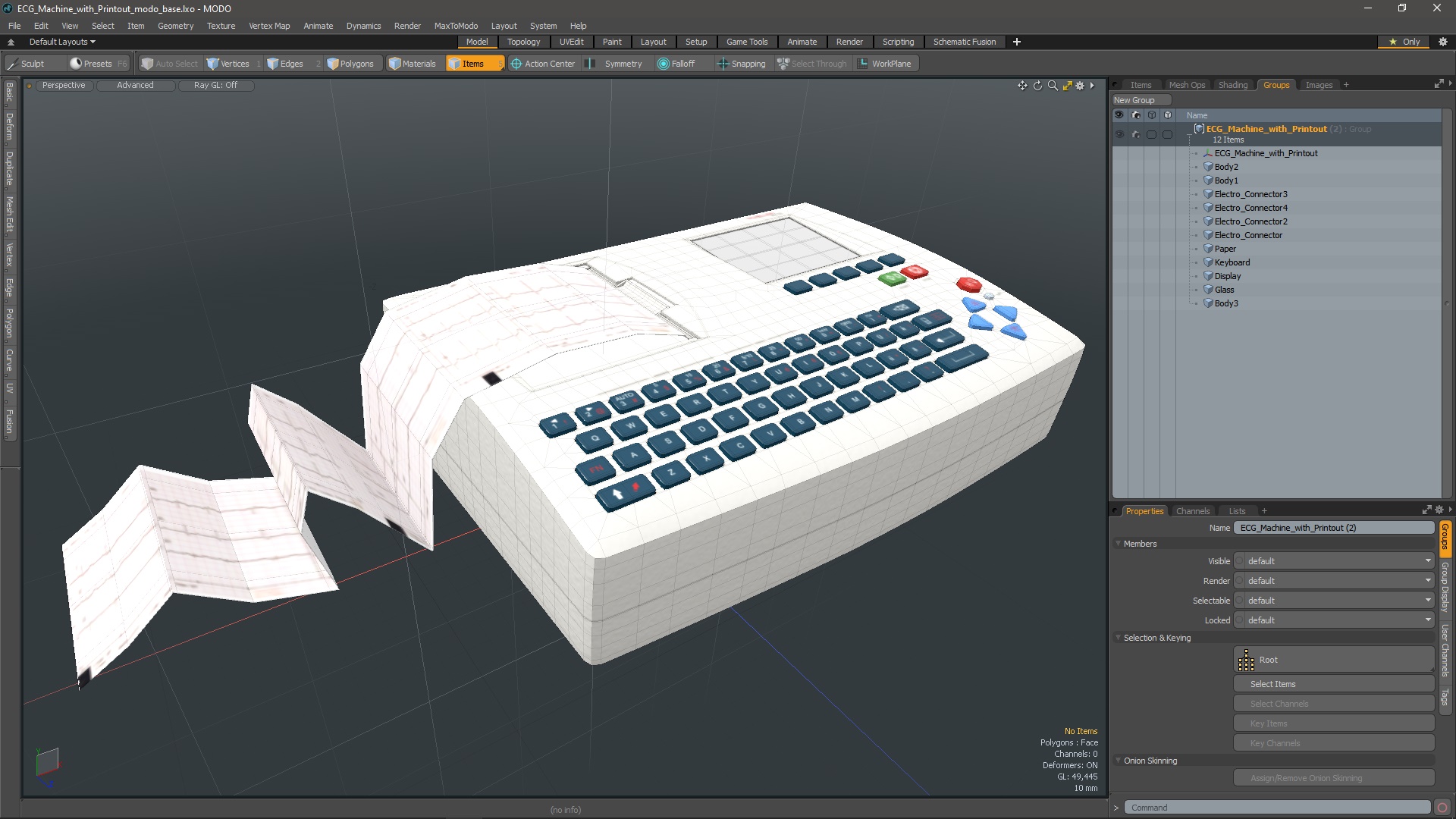 3D model ECG Machine with Printout