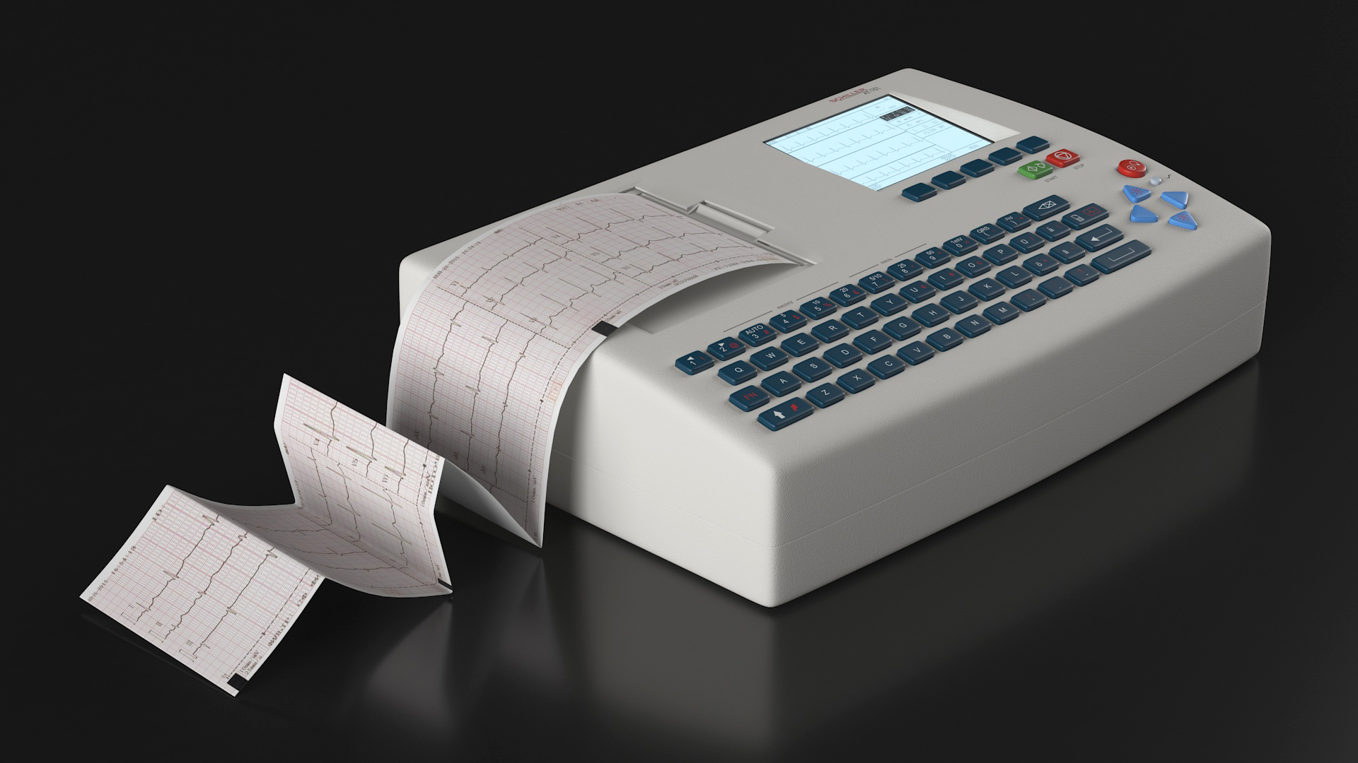 3D model ECG Machine with Printout