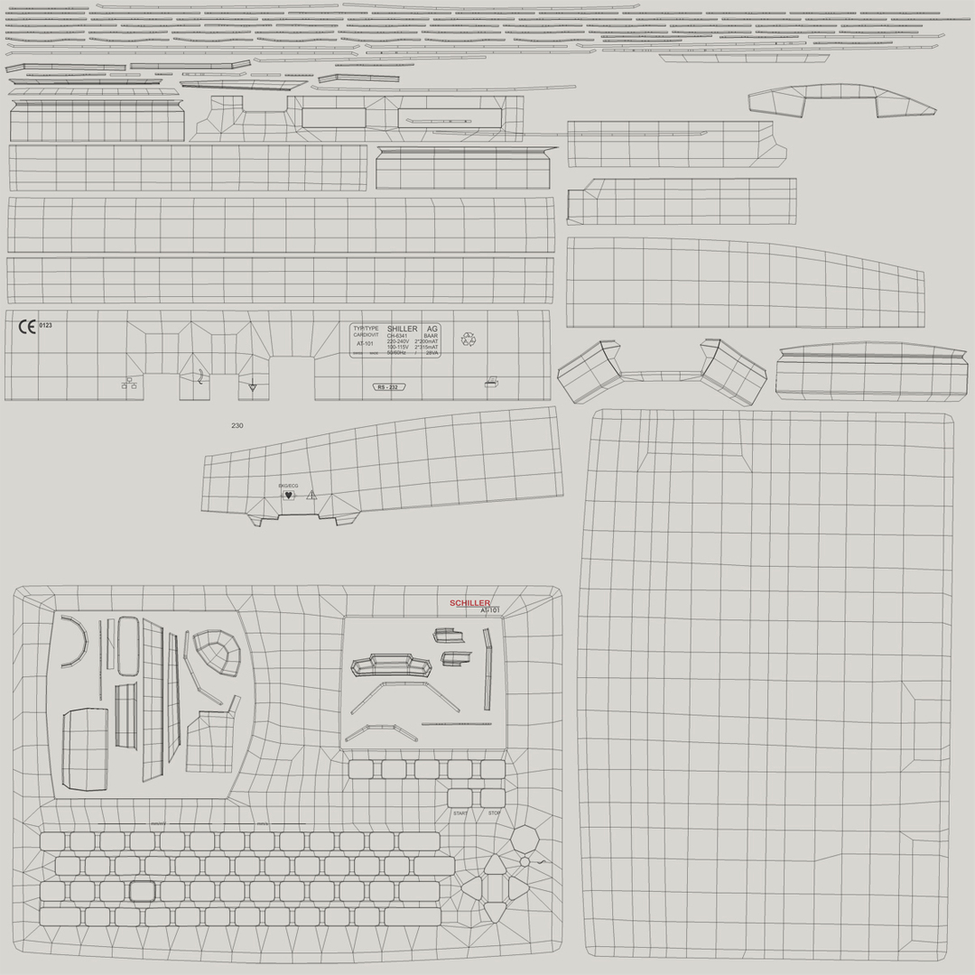 3D model ECG Machine with Printout
