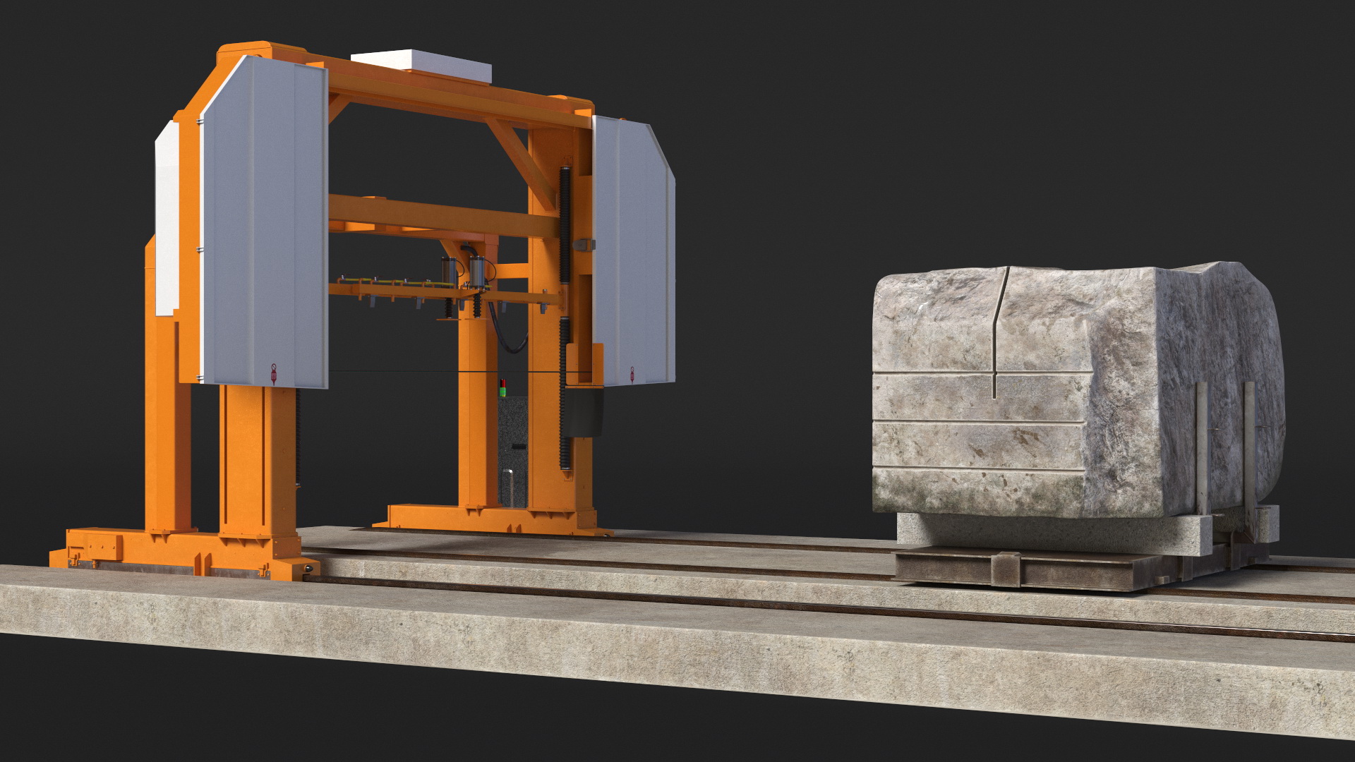 3D Cutter Concrete Slab Wire Saw Rigged