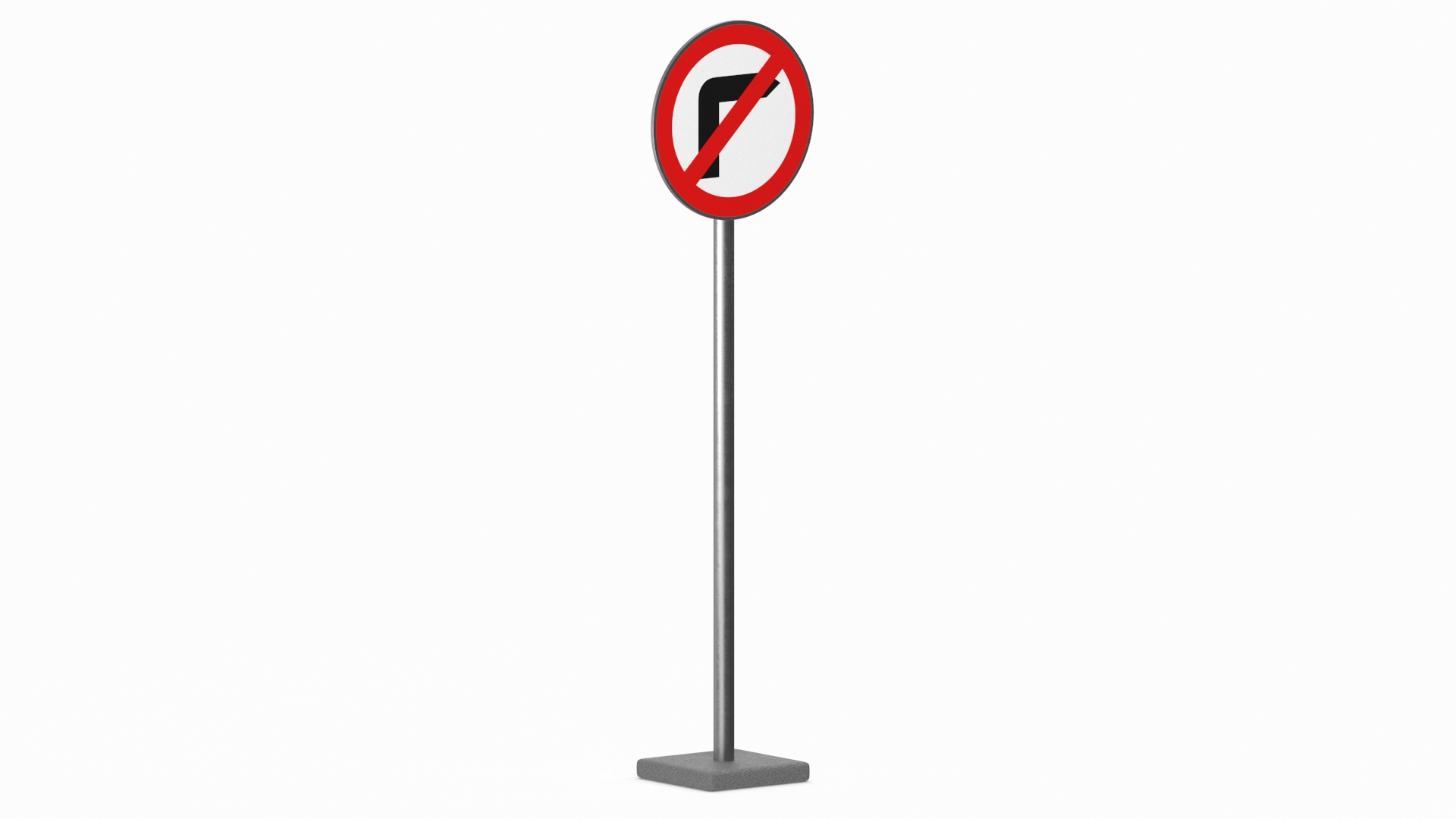 3D Road Sign No Right Turn model