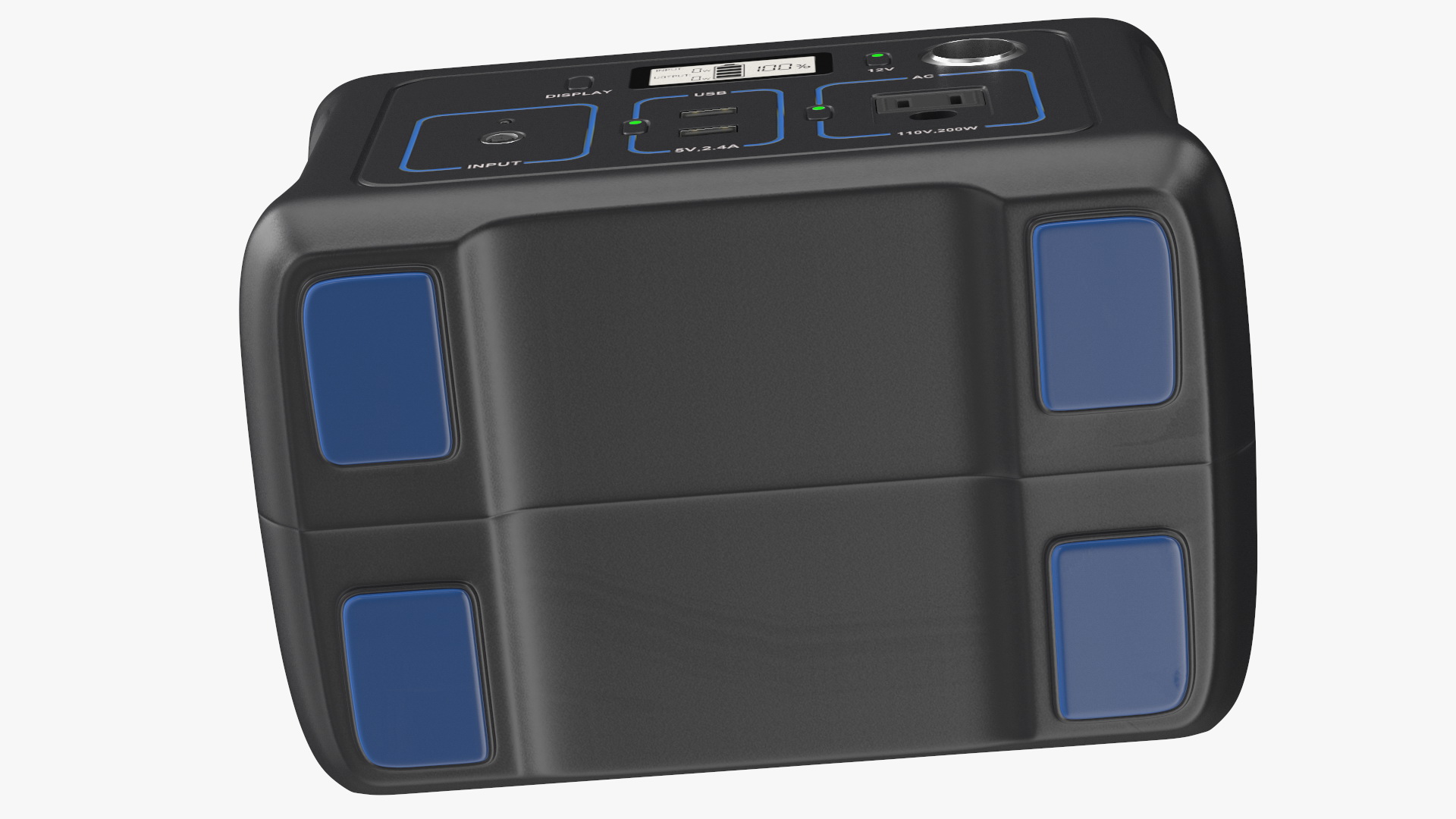 Outdoor Power Storage with Foldable Solar Panel 3D