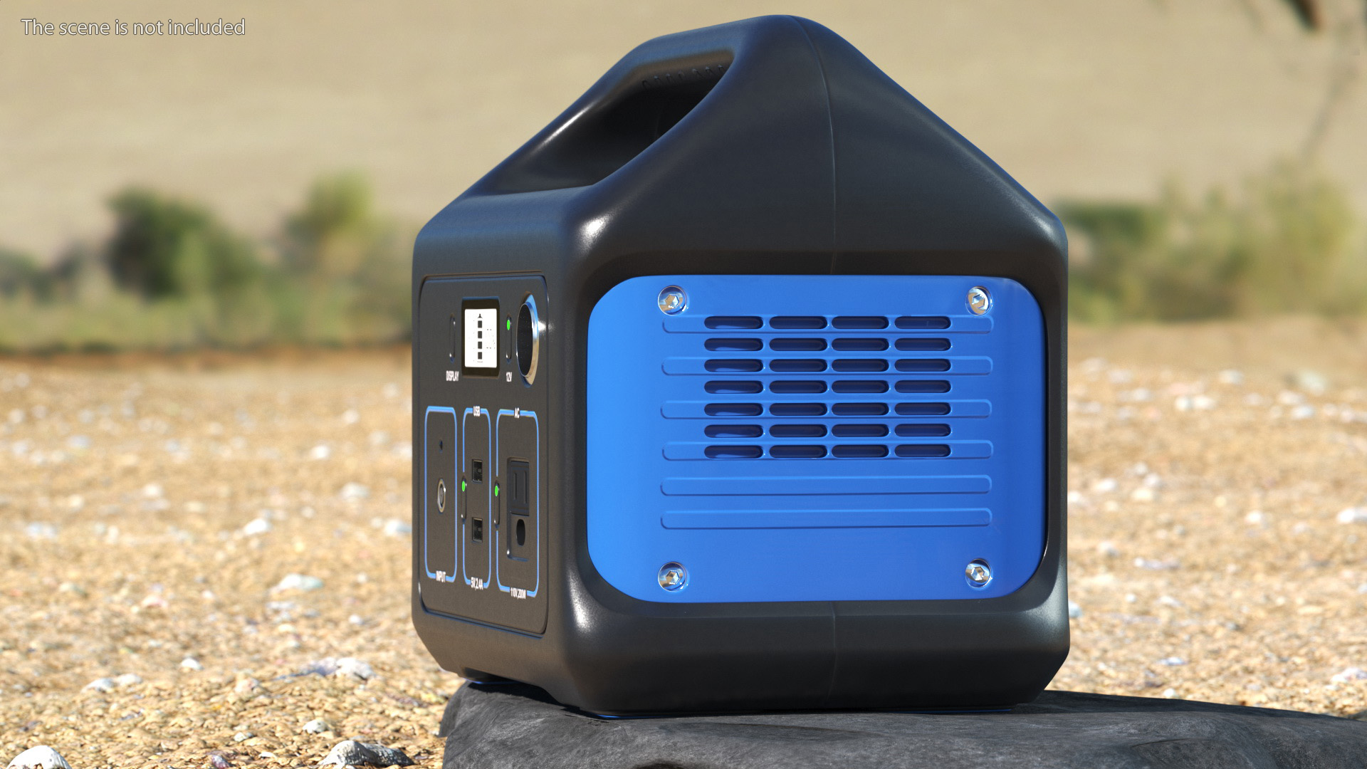 Outdoor Power Storage with Foldable Solar Panel 3D