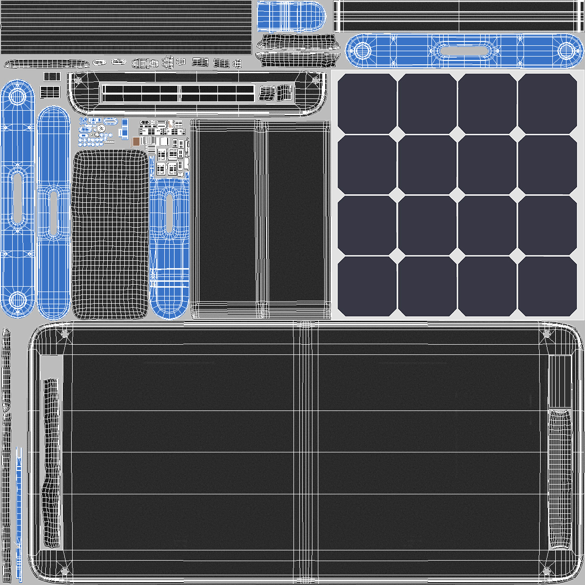 Outdoor Power Storage with Foldable Solar Panel 3D