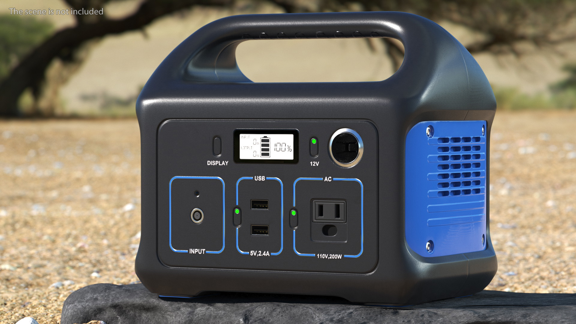 Outdoor Power Storage with Foldable Solar Panel 3D