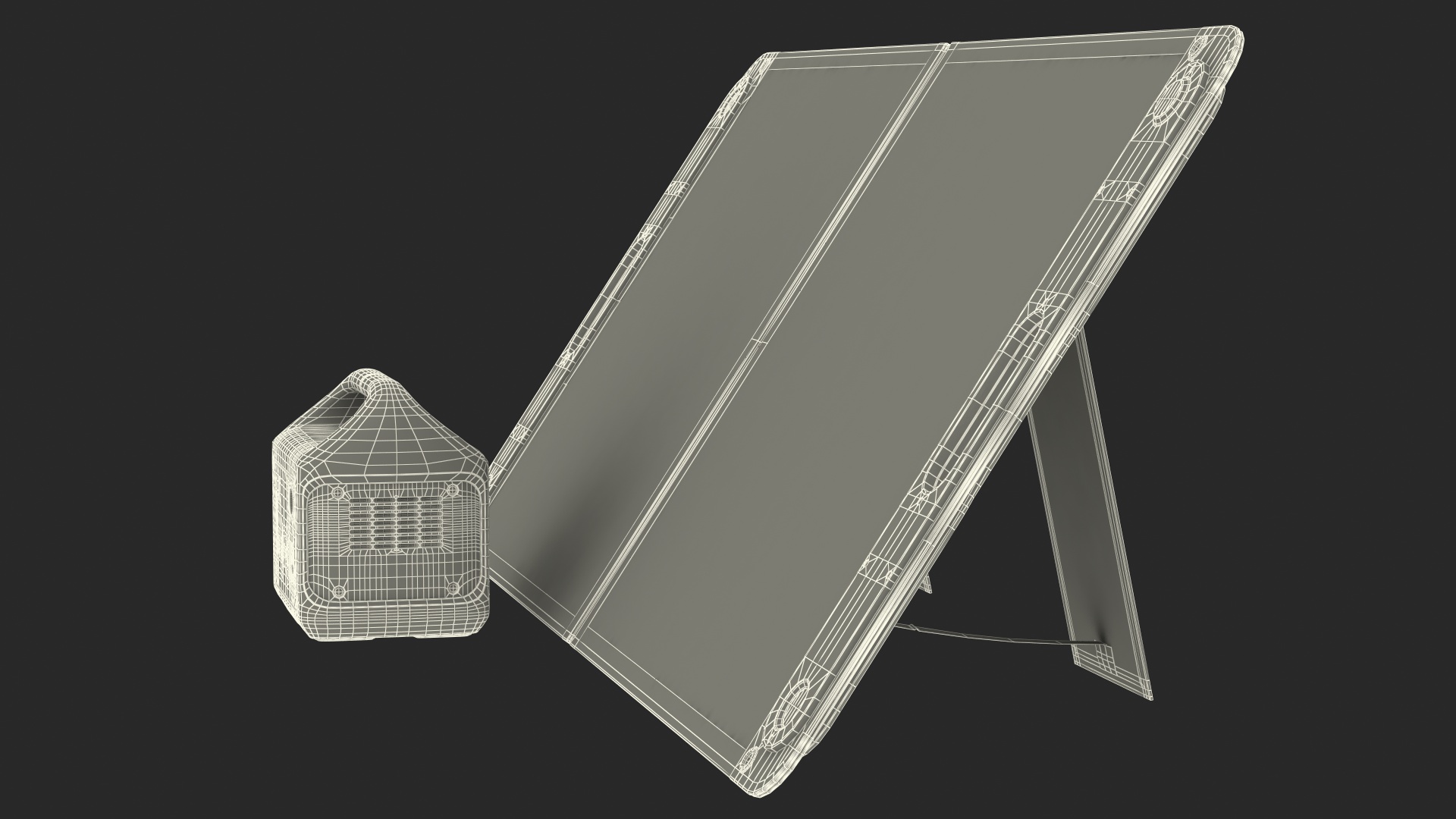 Outdoor Power Storage with Foldable Solar Panel 3D