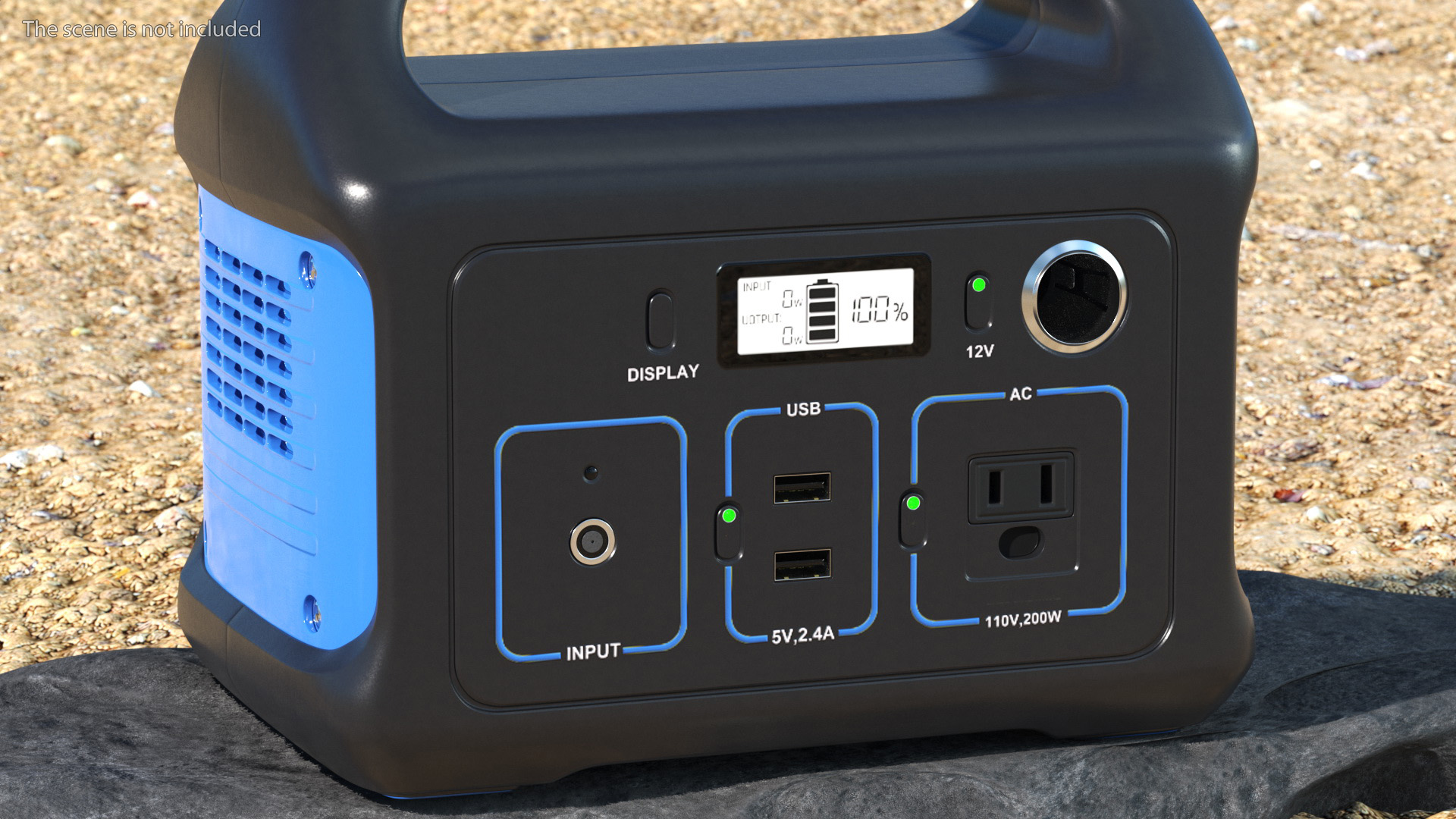 Outdoor Power Storage with Foldable Solar Panel 3D