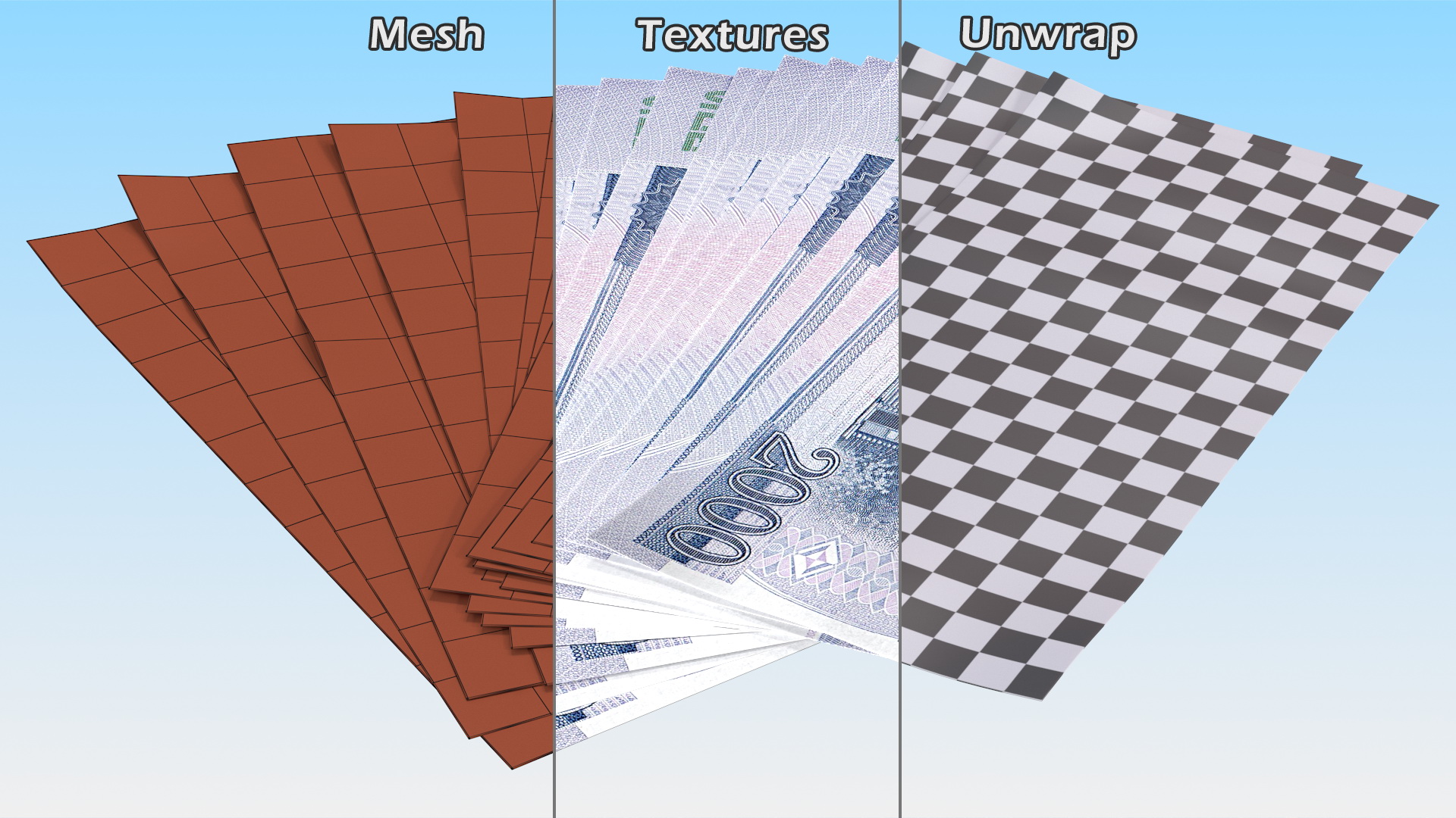 Fan of North Korea 2000 Won Banknotes 3D