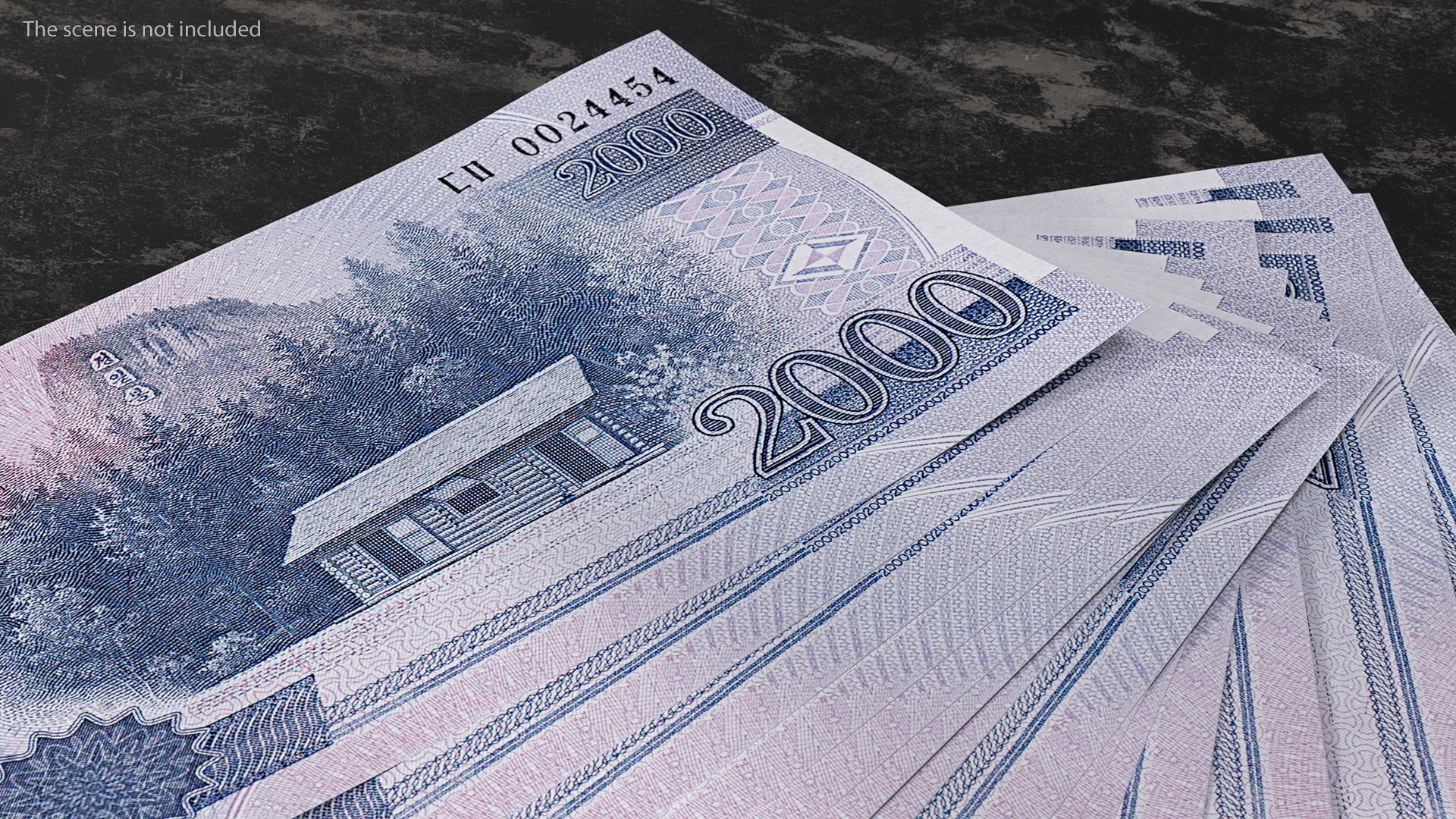 Fan of North Korea 2000 Won Banknotes 3D