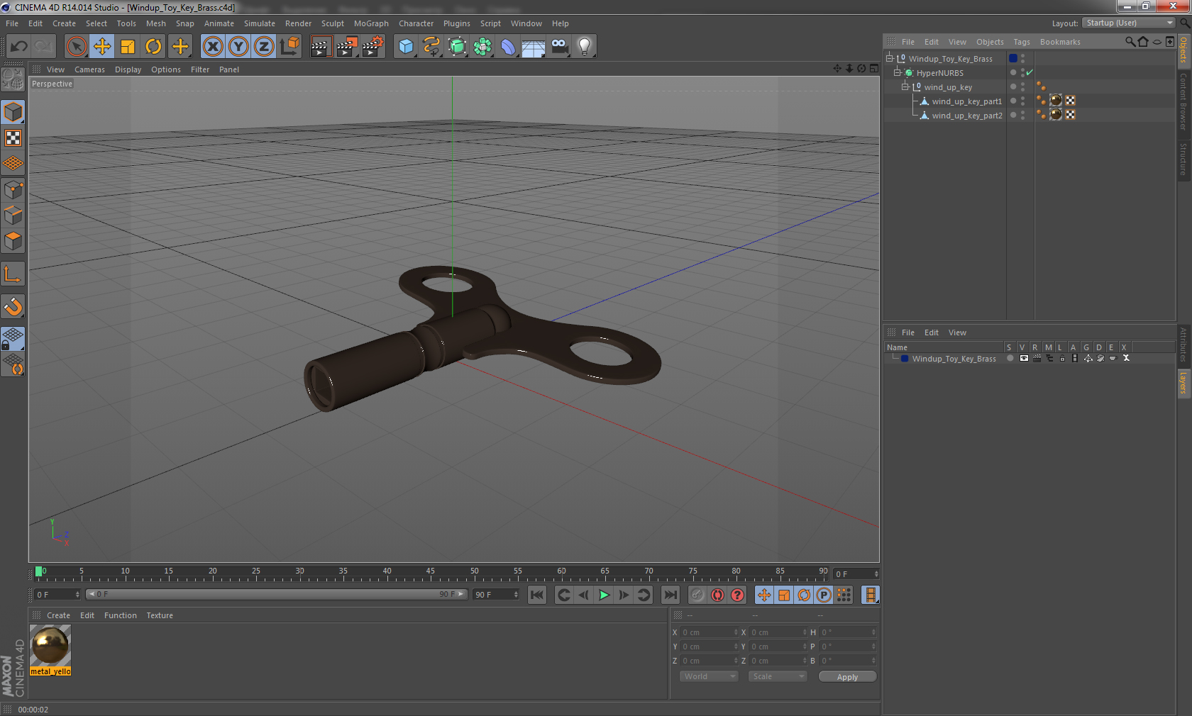 3D model Windup Toy Key Brass