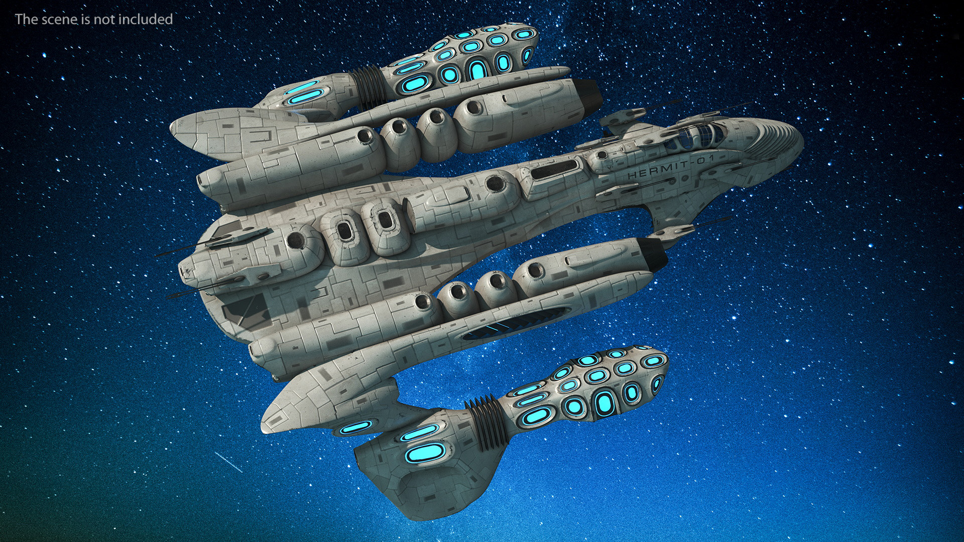 Fantastic Battle Spaceship White 3D