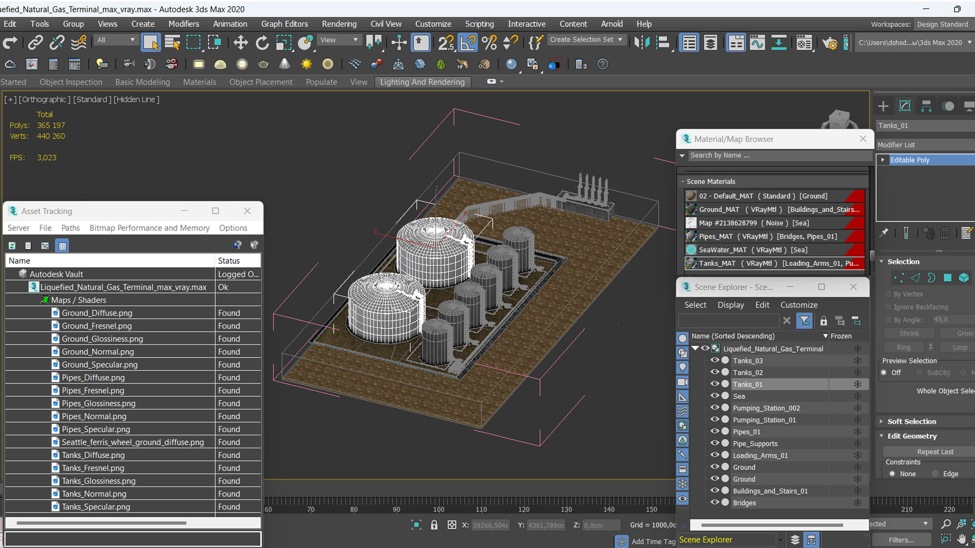 3D model Liquefied Natural Gas Terminal