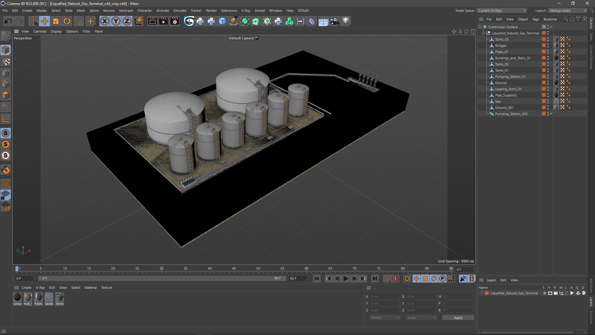 3D model Liquefied Natural Gas Terminal