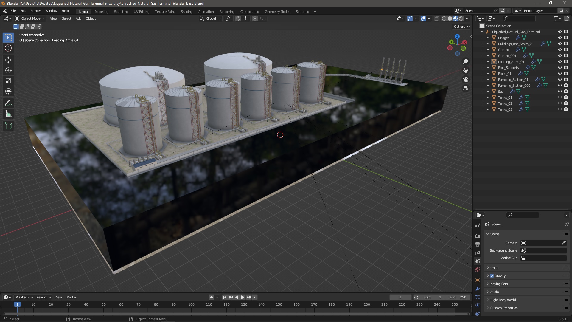 3D model Liquefied Natural Gas Terminal