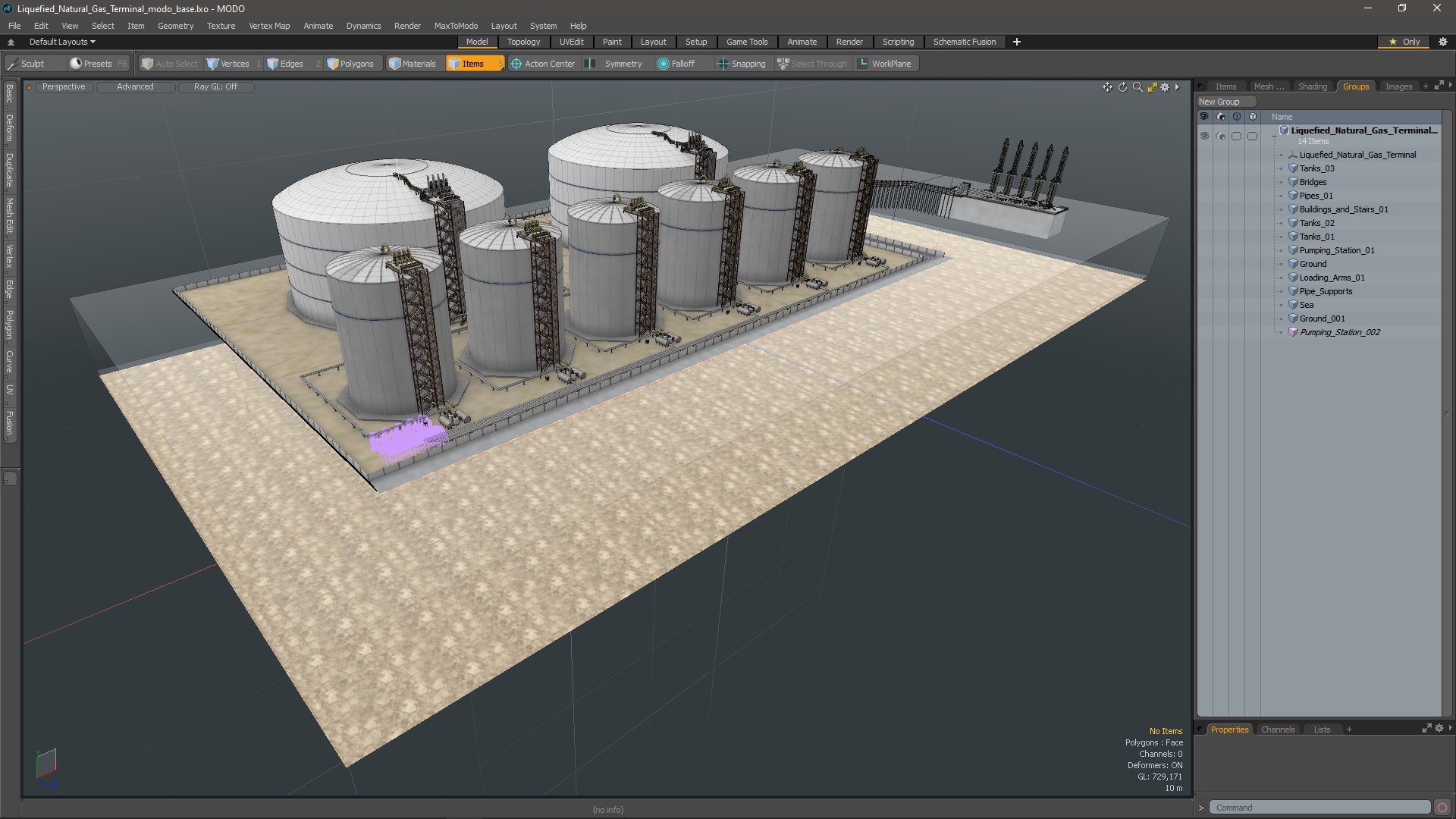 3D model Liquefied Natural Gas Terminal