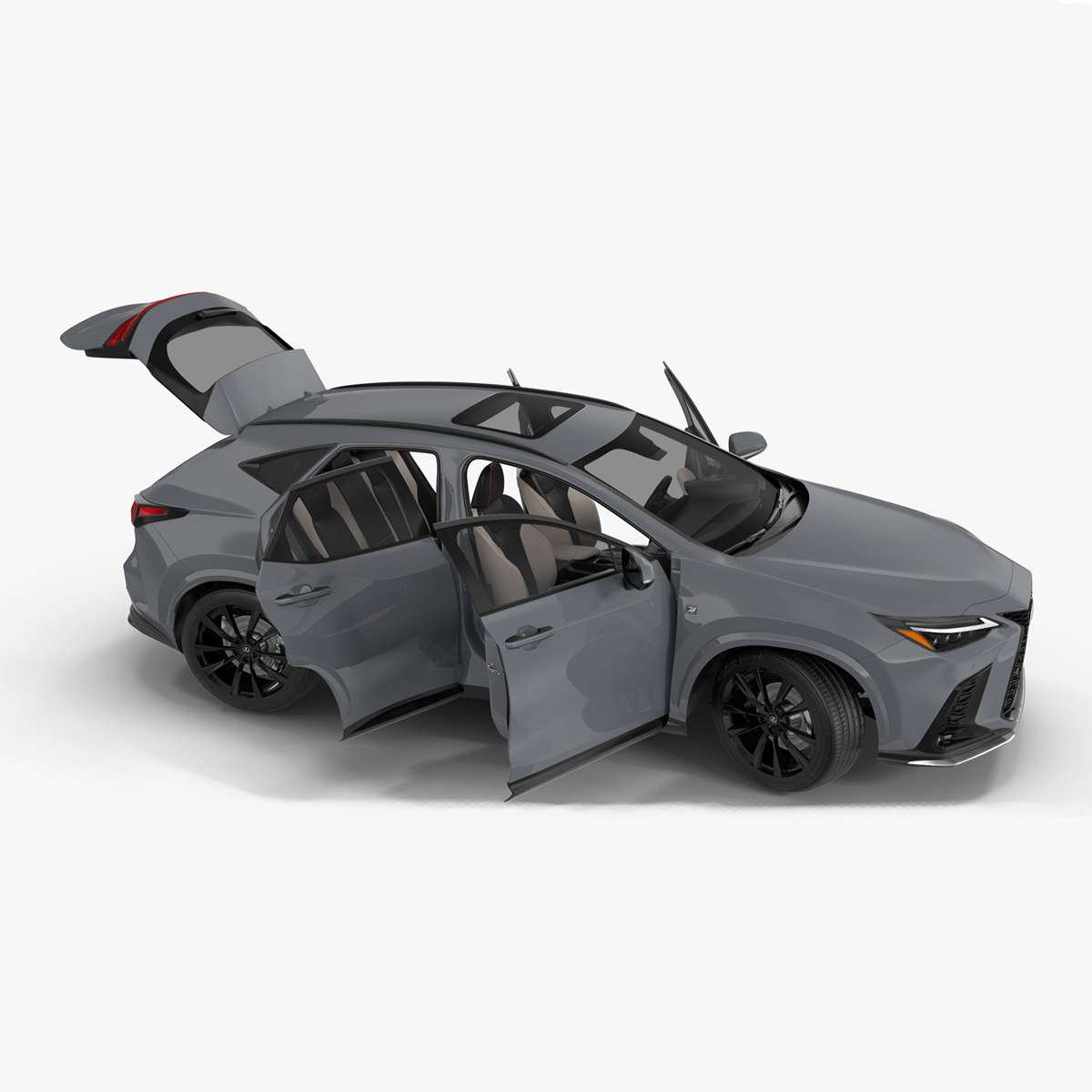 3D New 2024 Lexus NX Hybrid Grey Simple Interior Rigged for Cinema 4D