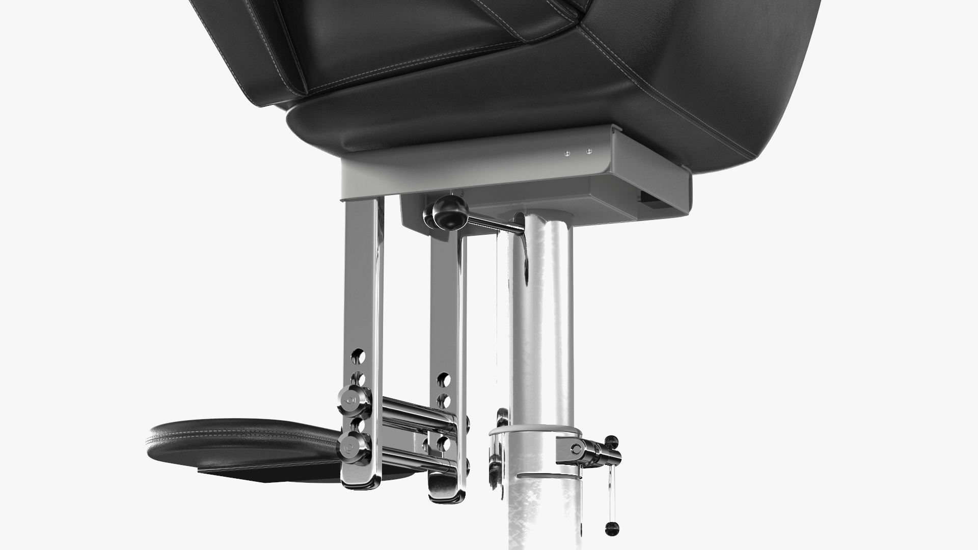 3D Captain Helm Chair with Footrest Black model